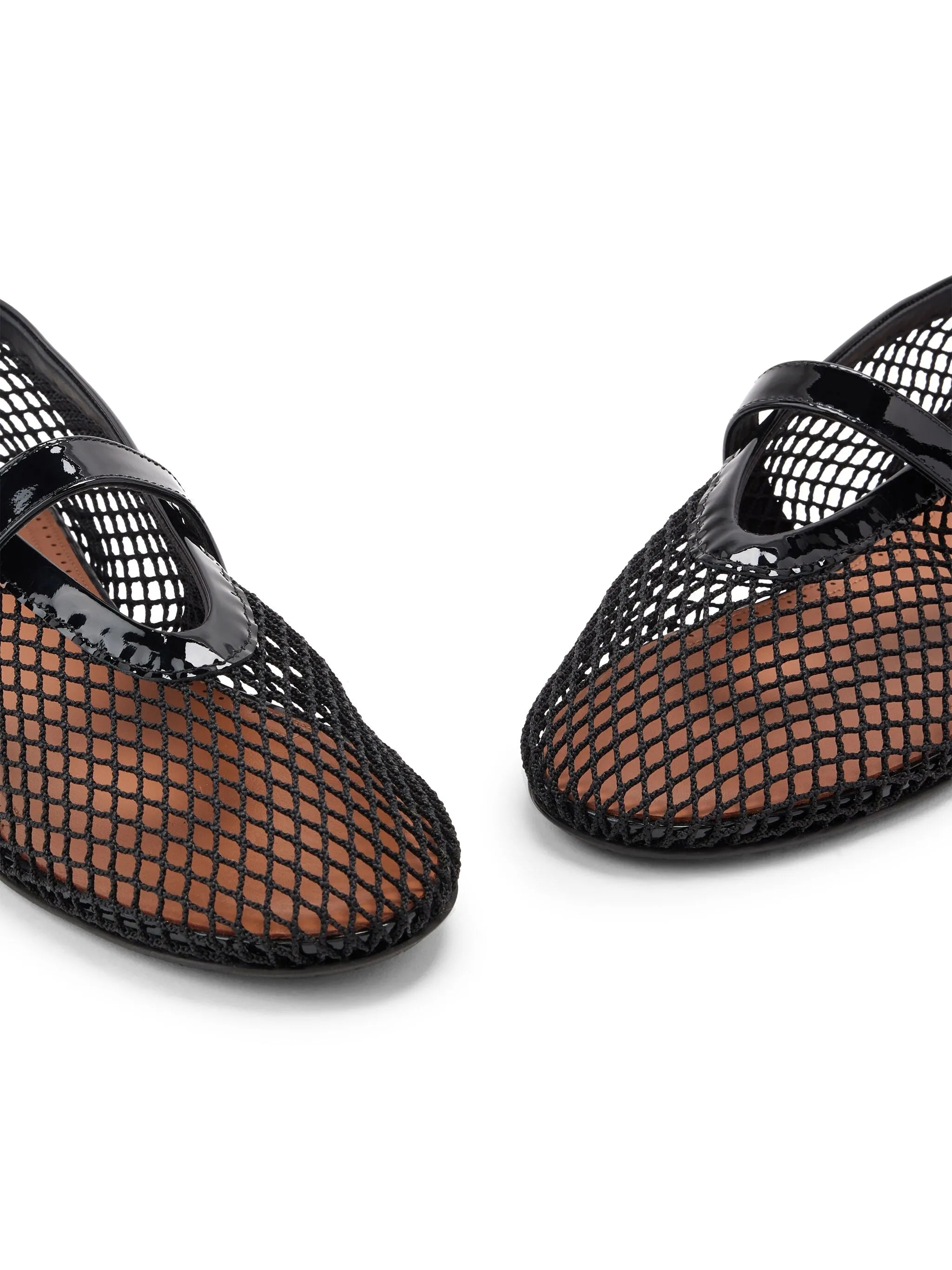 fishnet ballerina flats