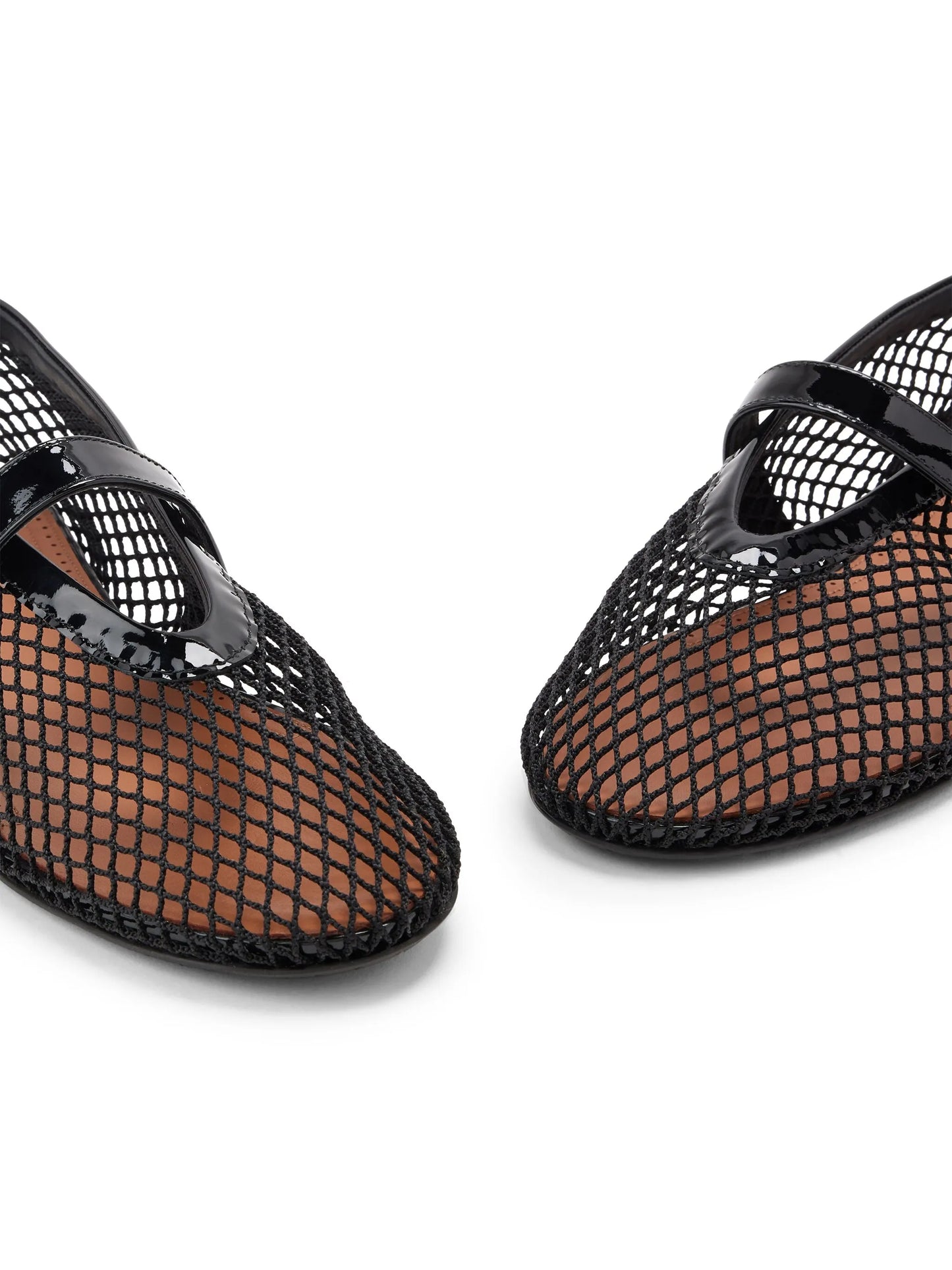 fishnet ballerina flats