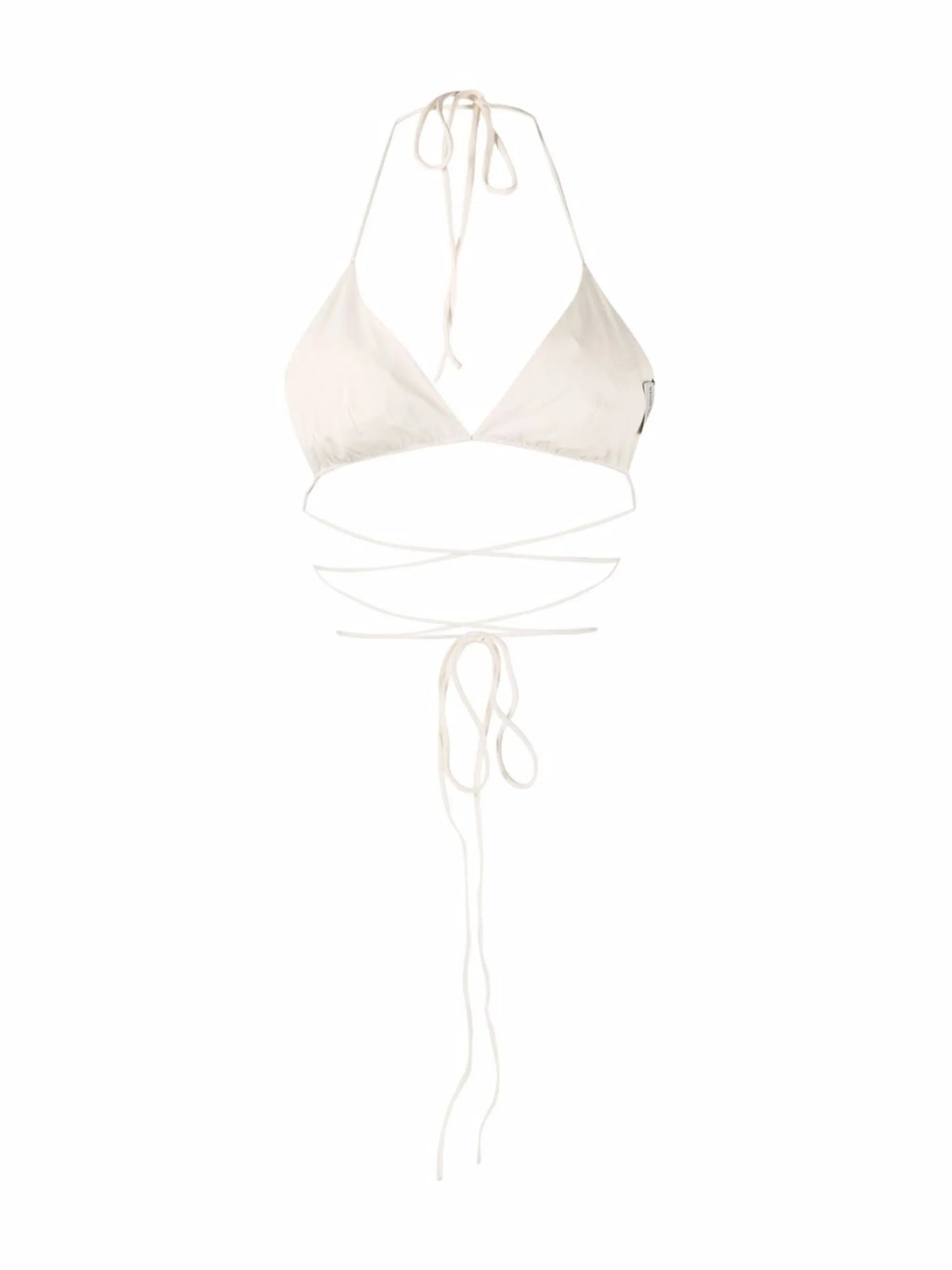 flower-appliqué bikini top