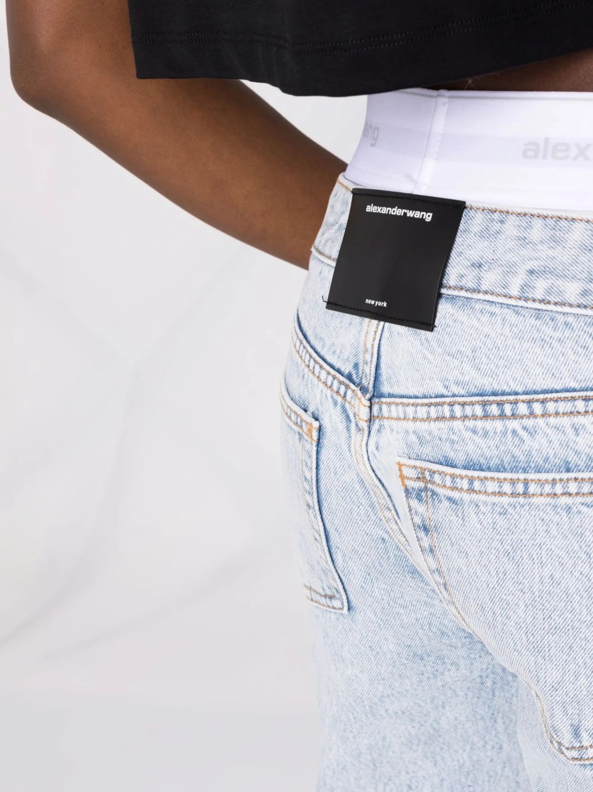 logo-waistband straight-leg jeans
