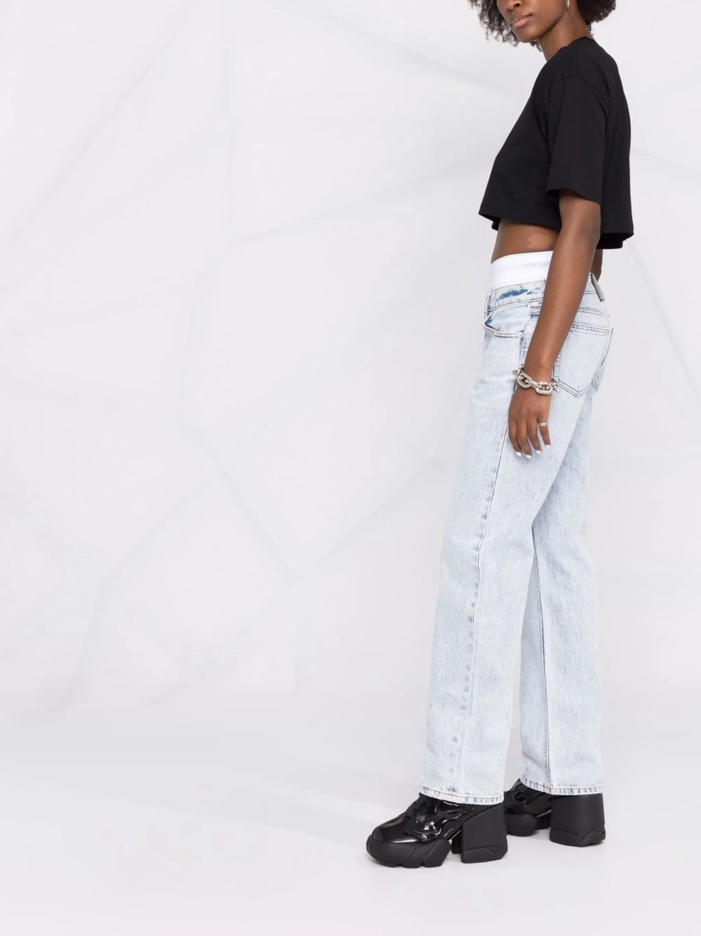 logo-waistband straight-leg jeans