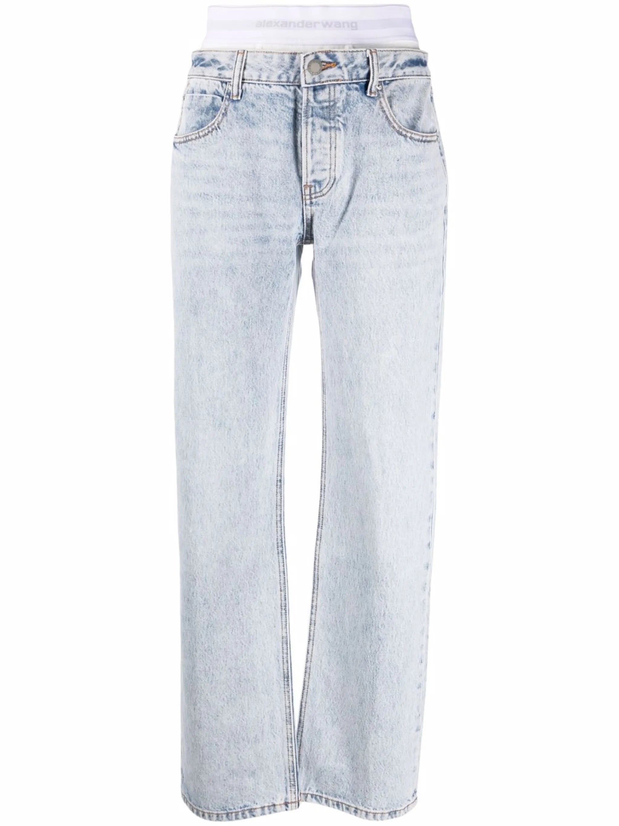 logo-waistband straight-leg jeans