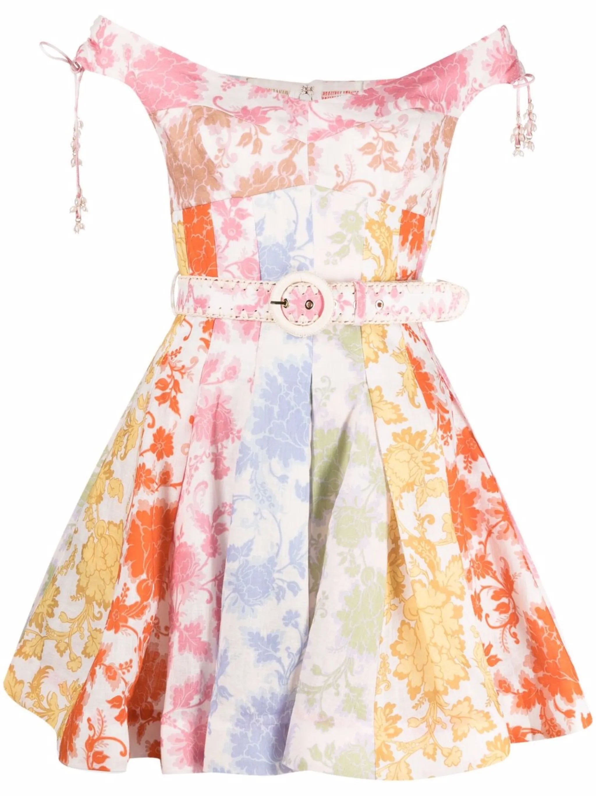 floral-print off-shoulder dress