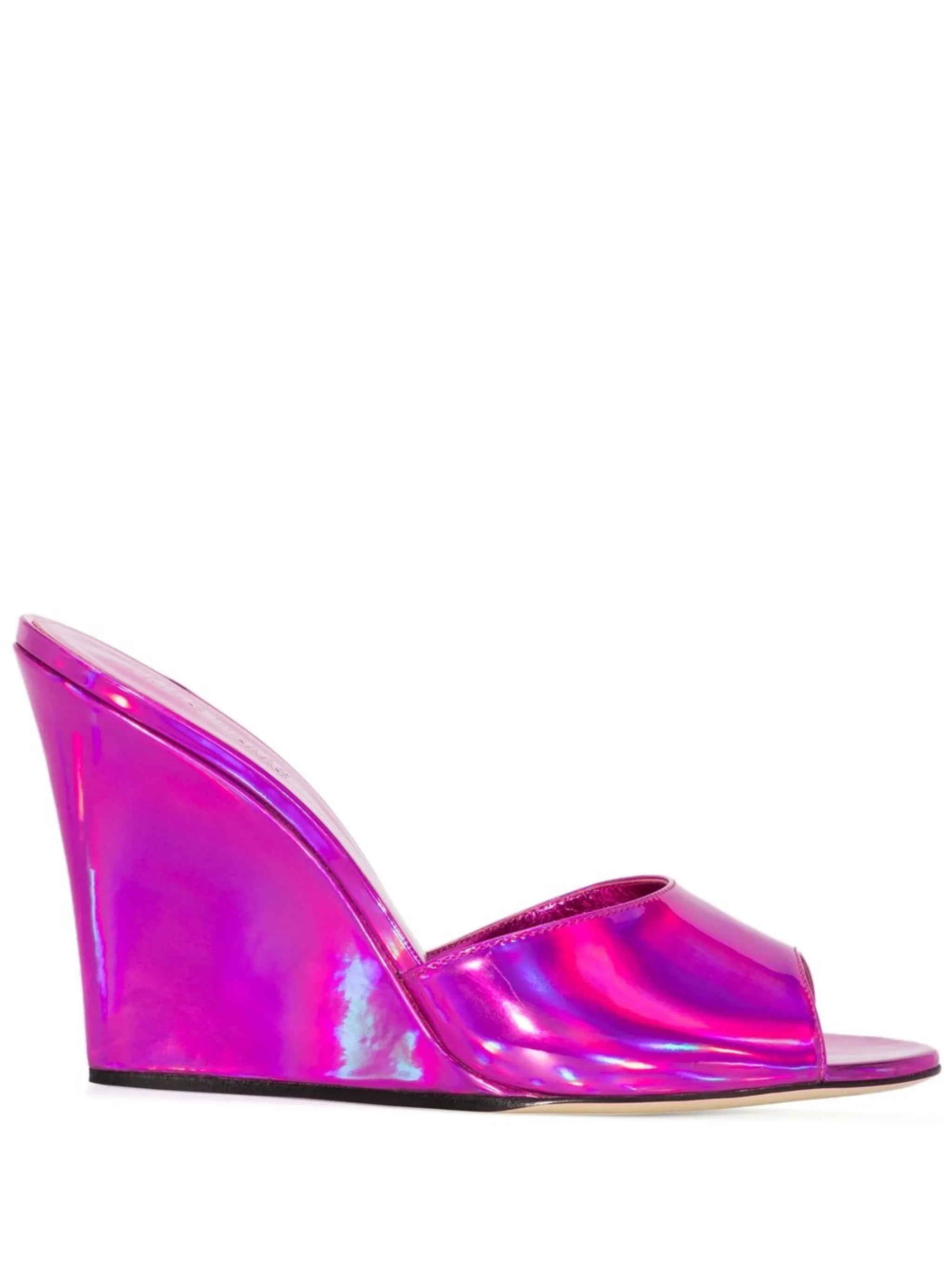 iridescent wedge sandals