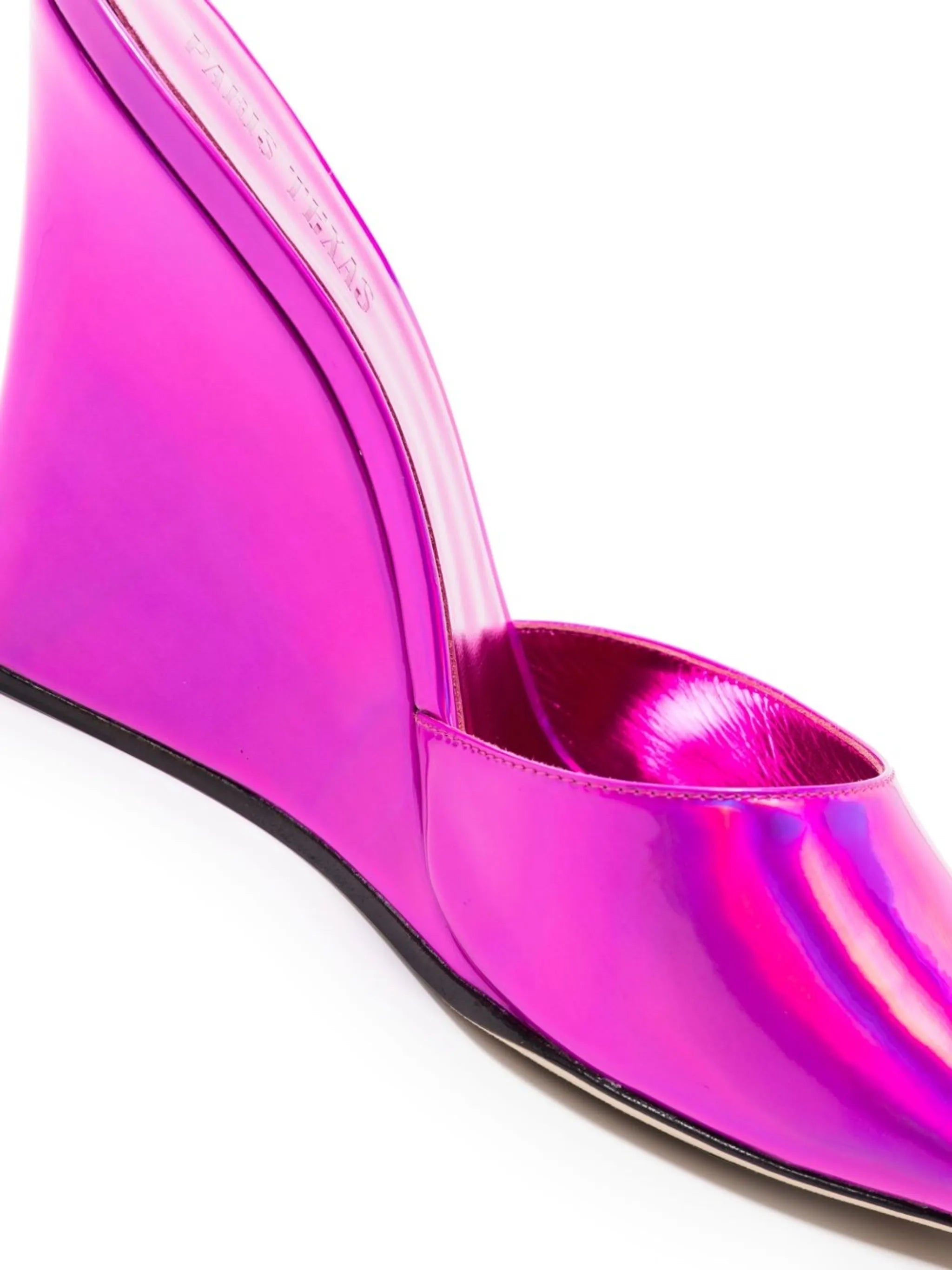 iridescent wedge sandals