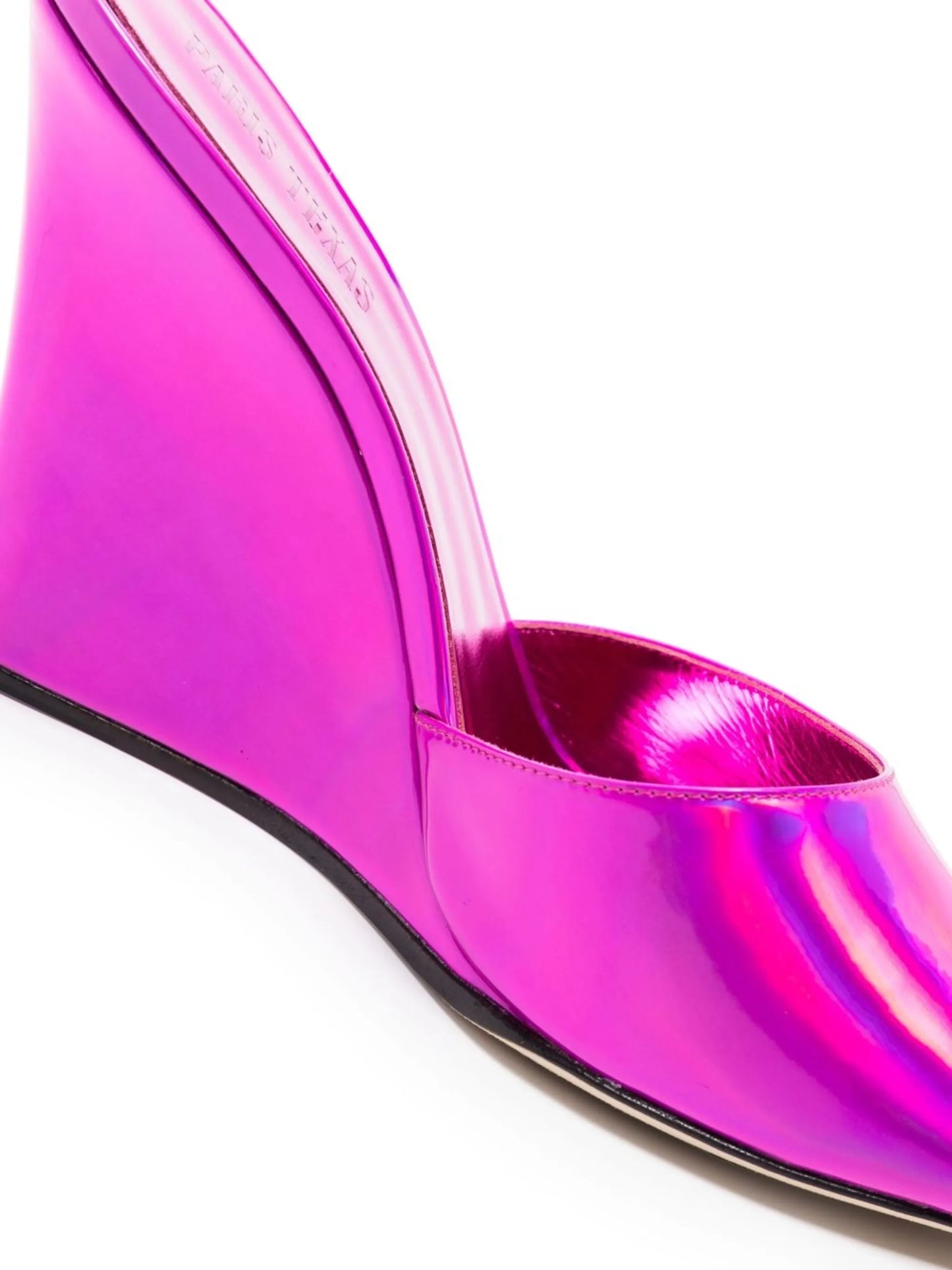 iridescent wedge sandals