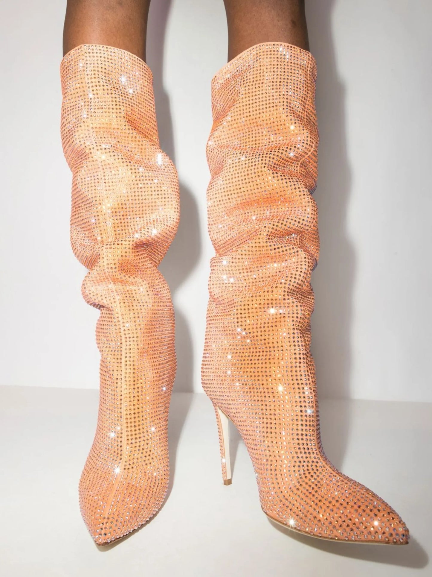 Holly crystal-embellished boots