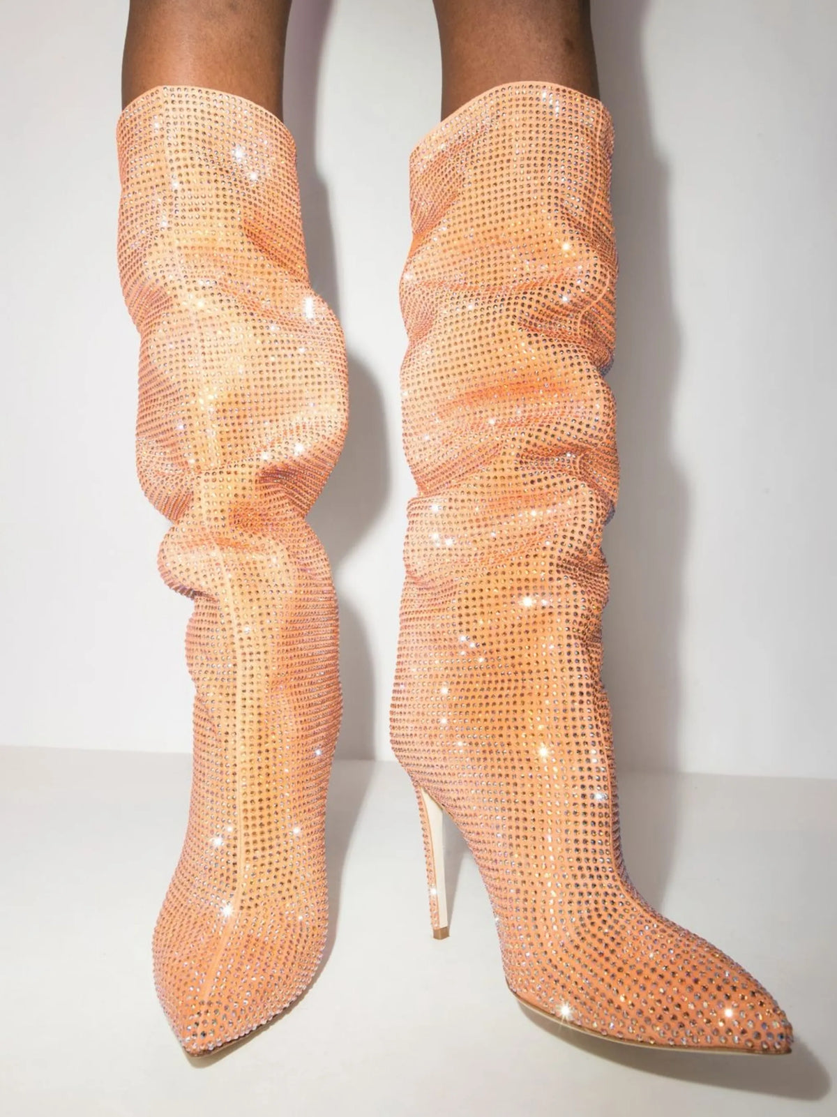 Holly crystal-embellished boots