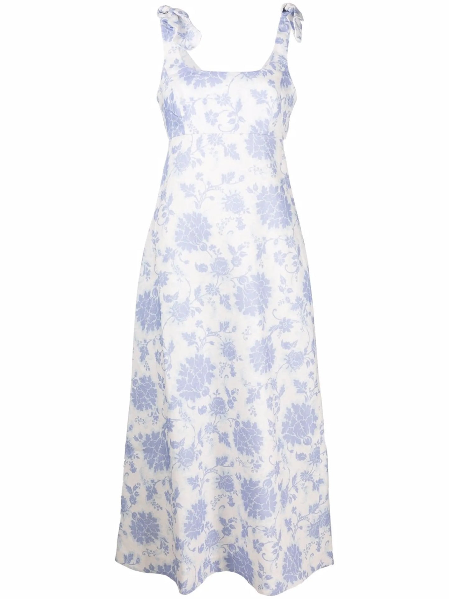 Postcard floral tie-shoulder midi dress