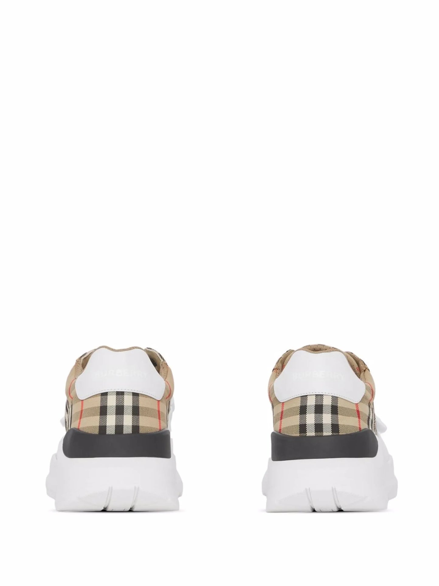 Check-pattern touch-strap sneakers