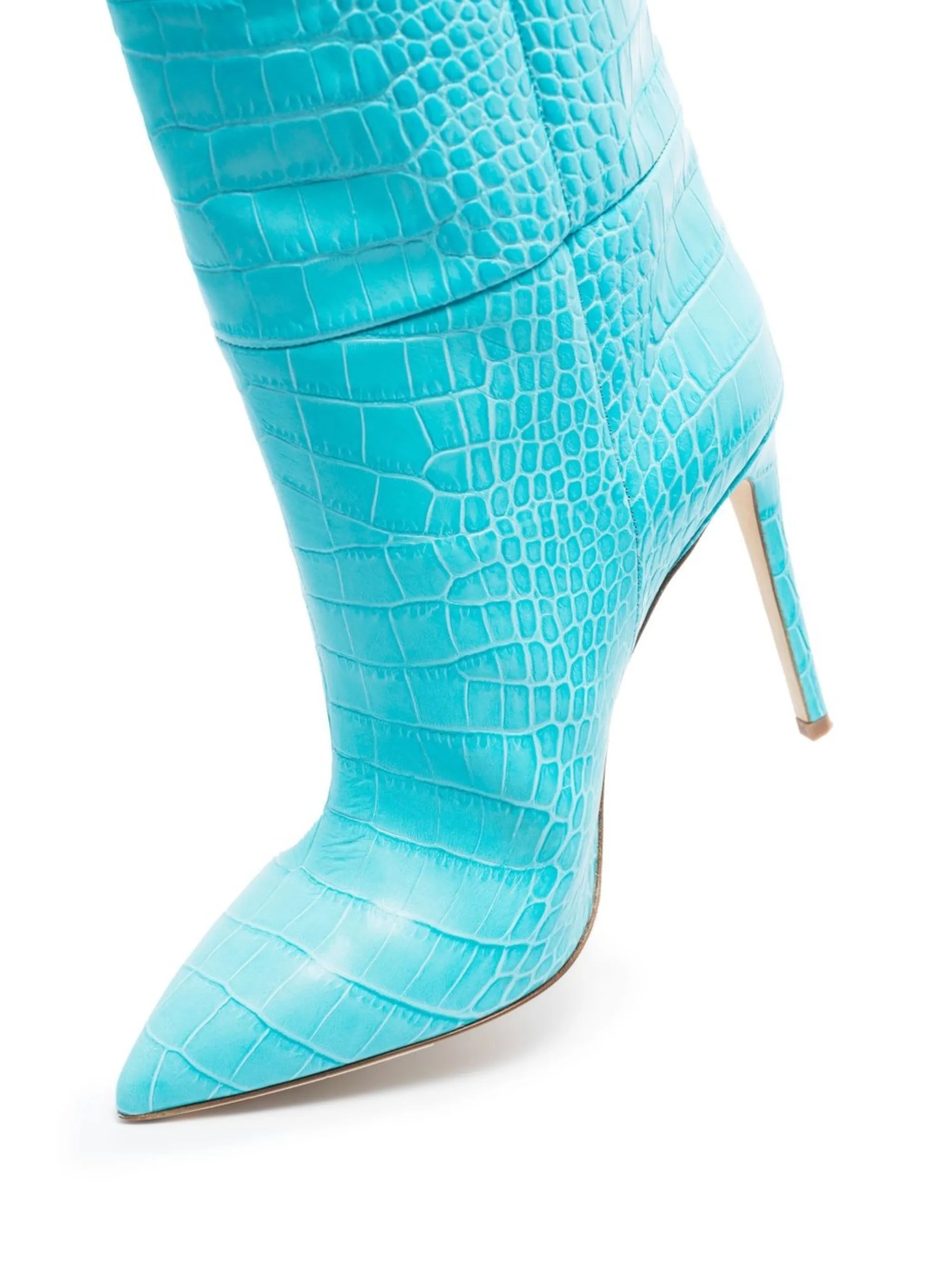 105mm crocodile-effect knee boots