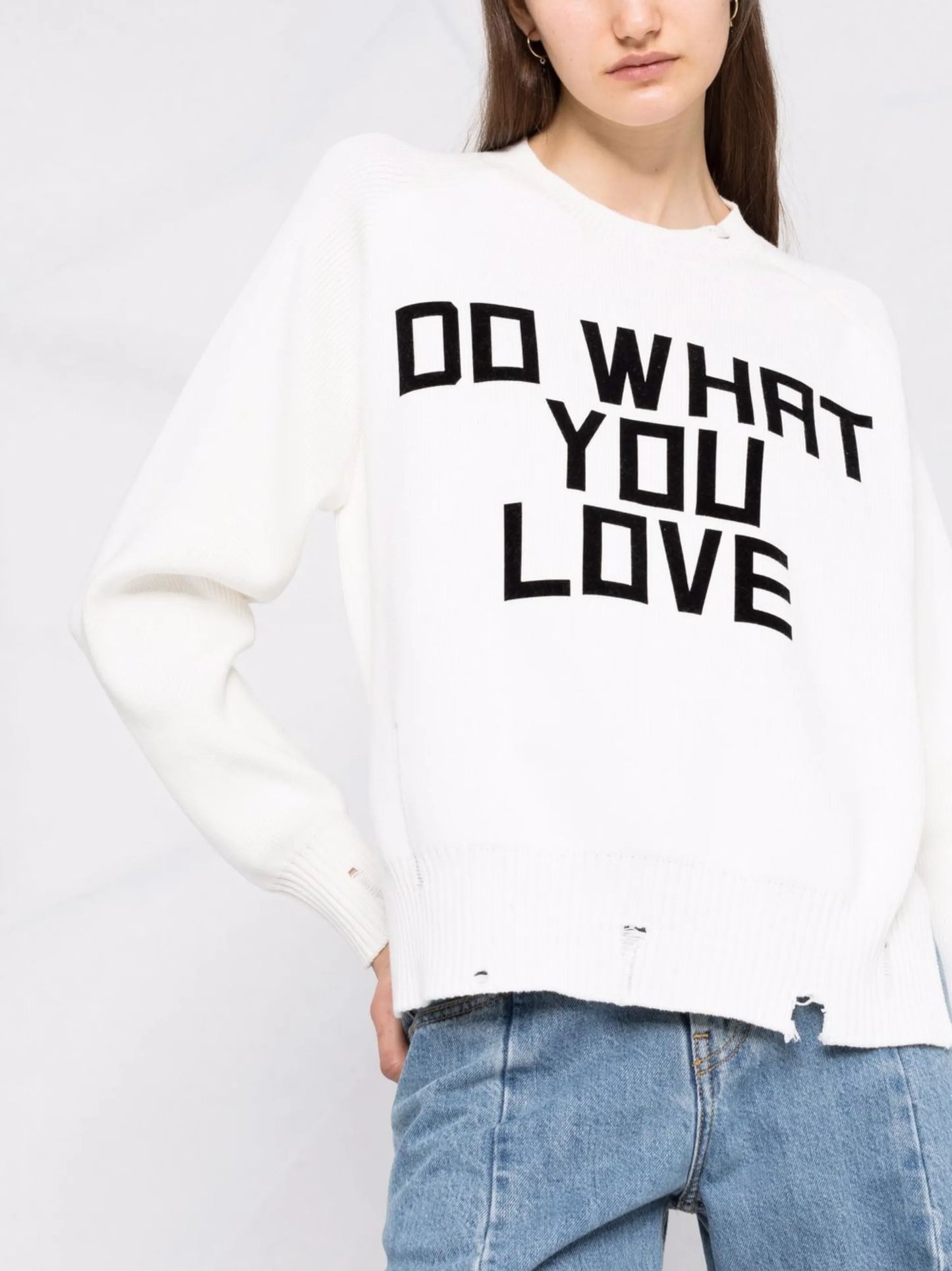 Delilah slogan-intarsia jumper