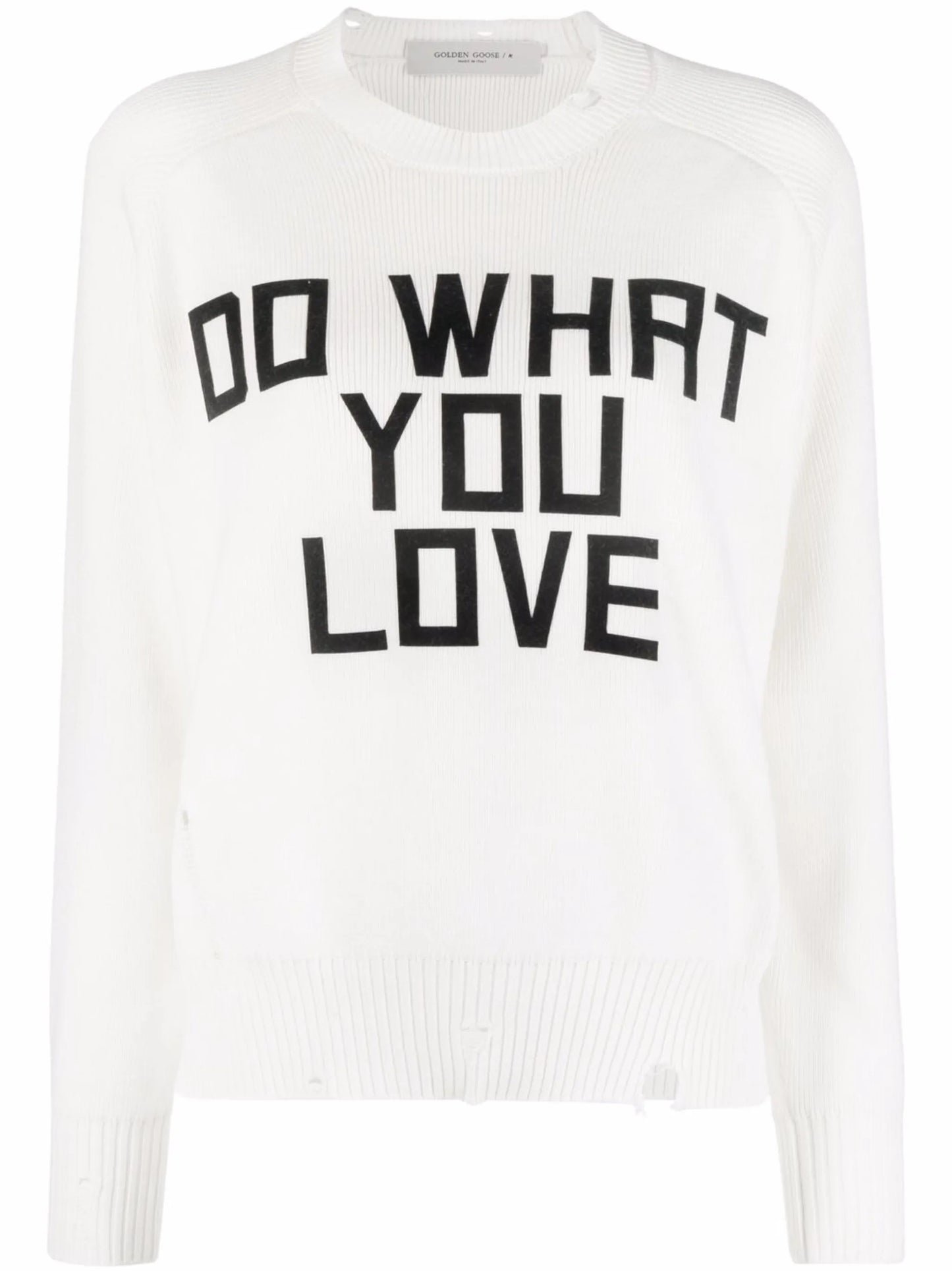 Delilah slogan-intarsia jumper
