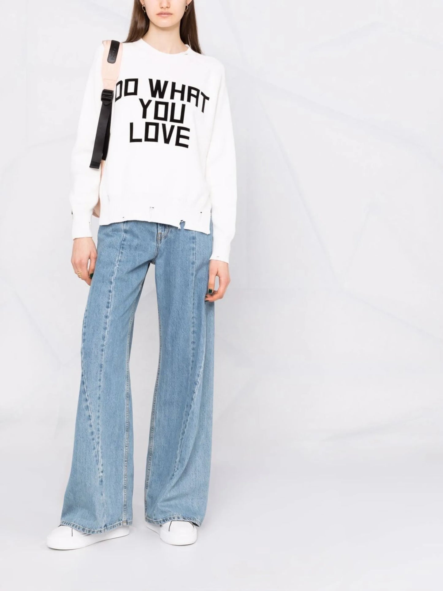 Delilah slogan-intarsia jumper