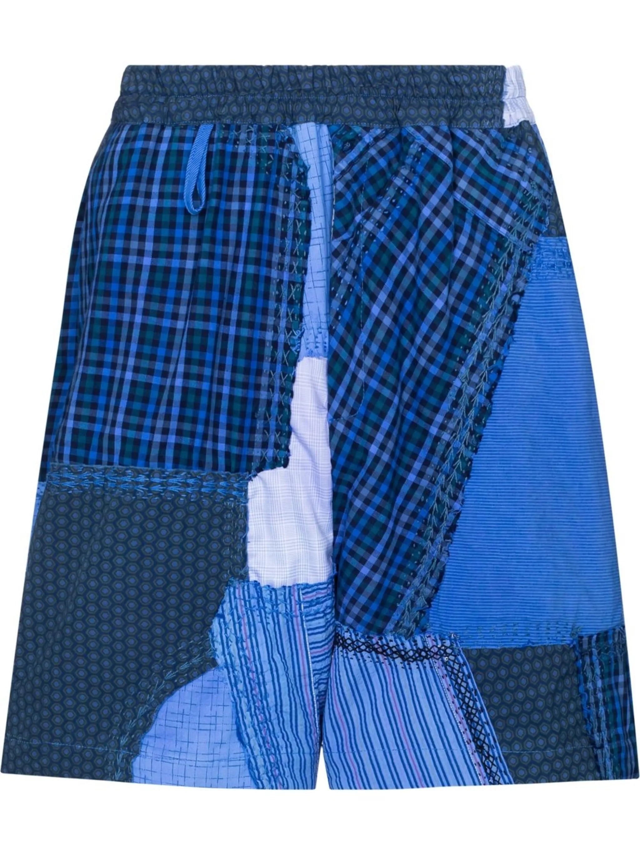 patchwork track shorts