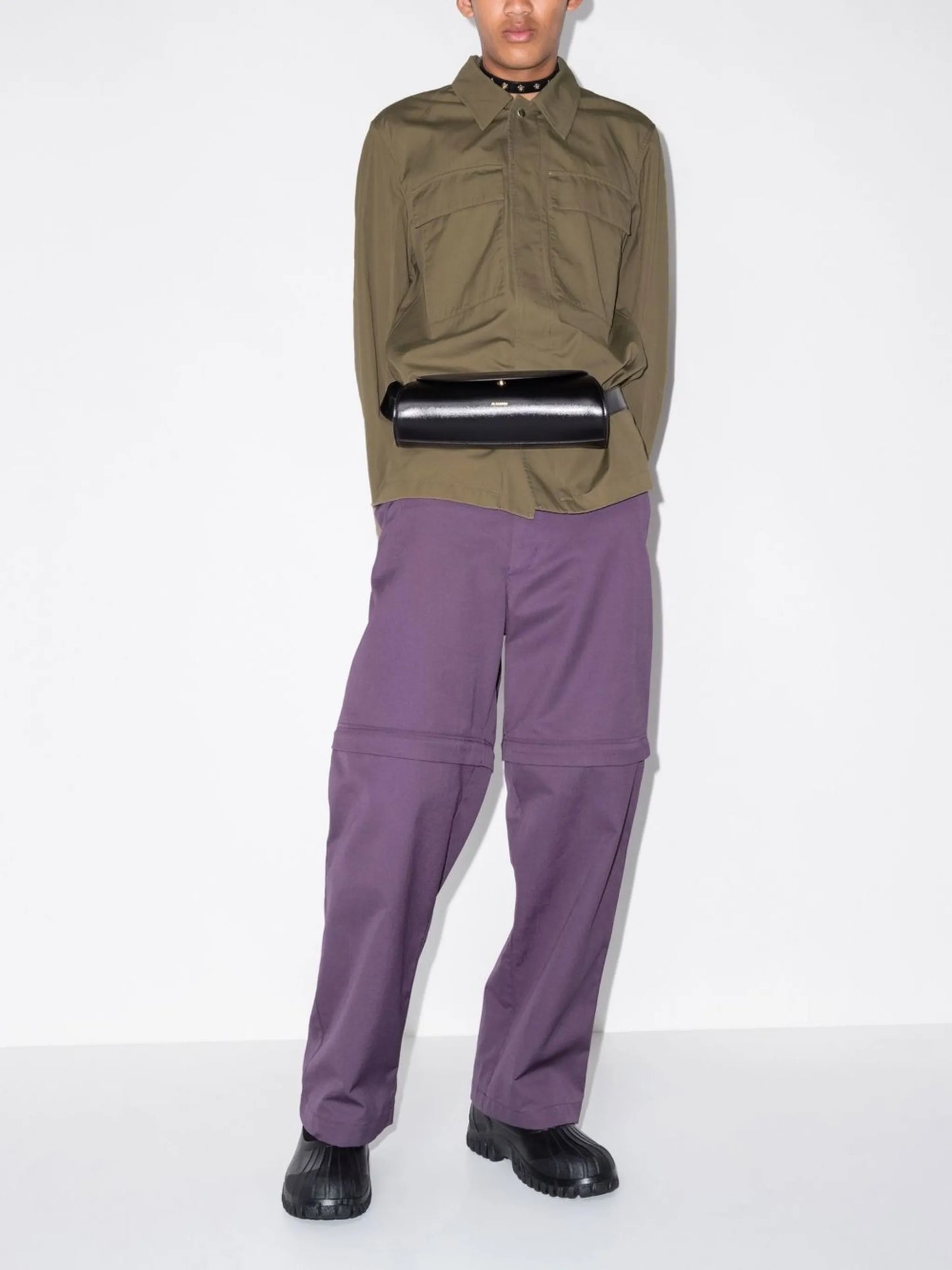 concealed-front shirt jacket