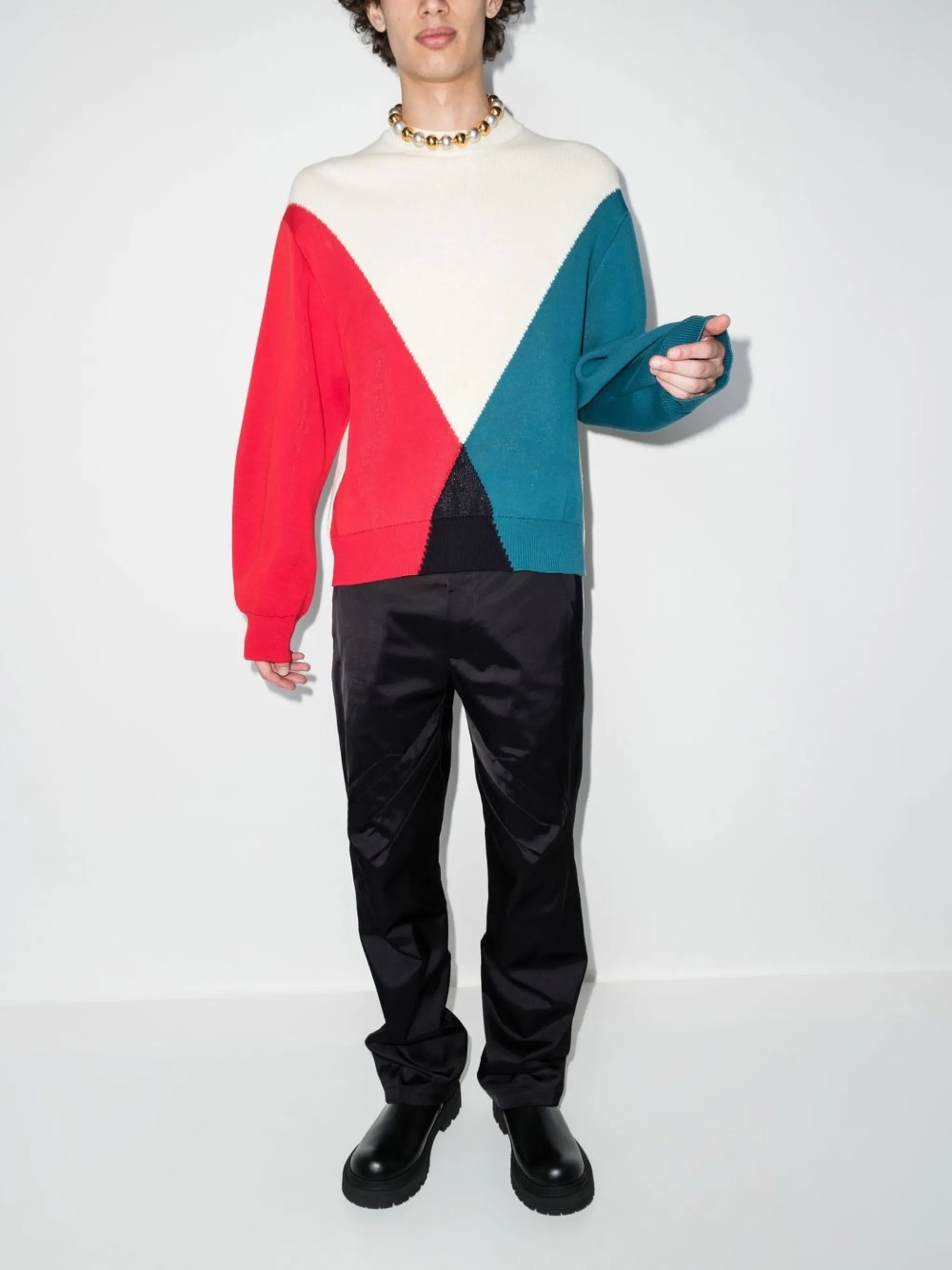 colour-block jumper
