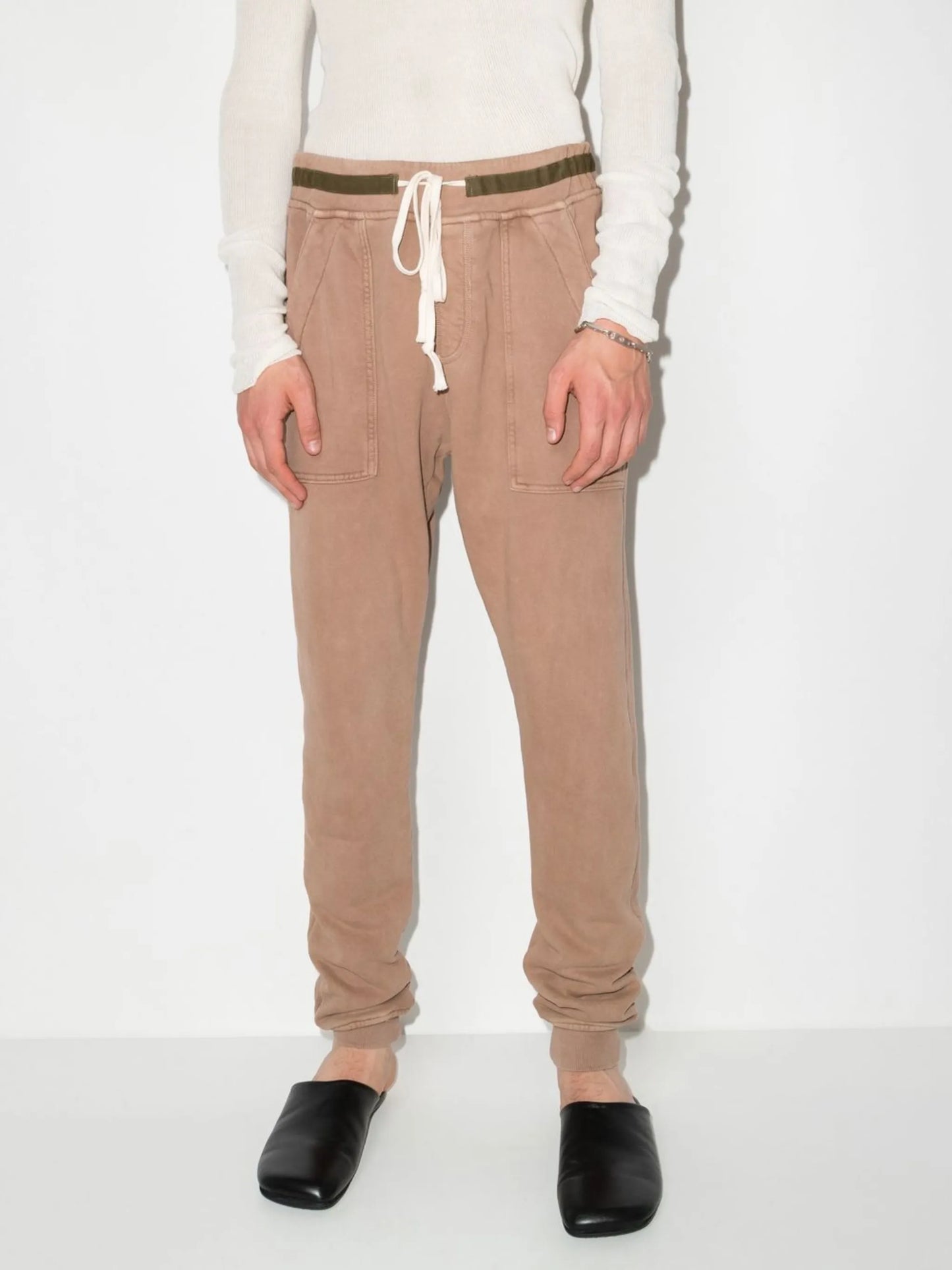 drawstring cotton track pants