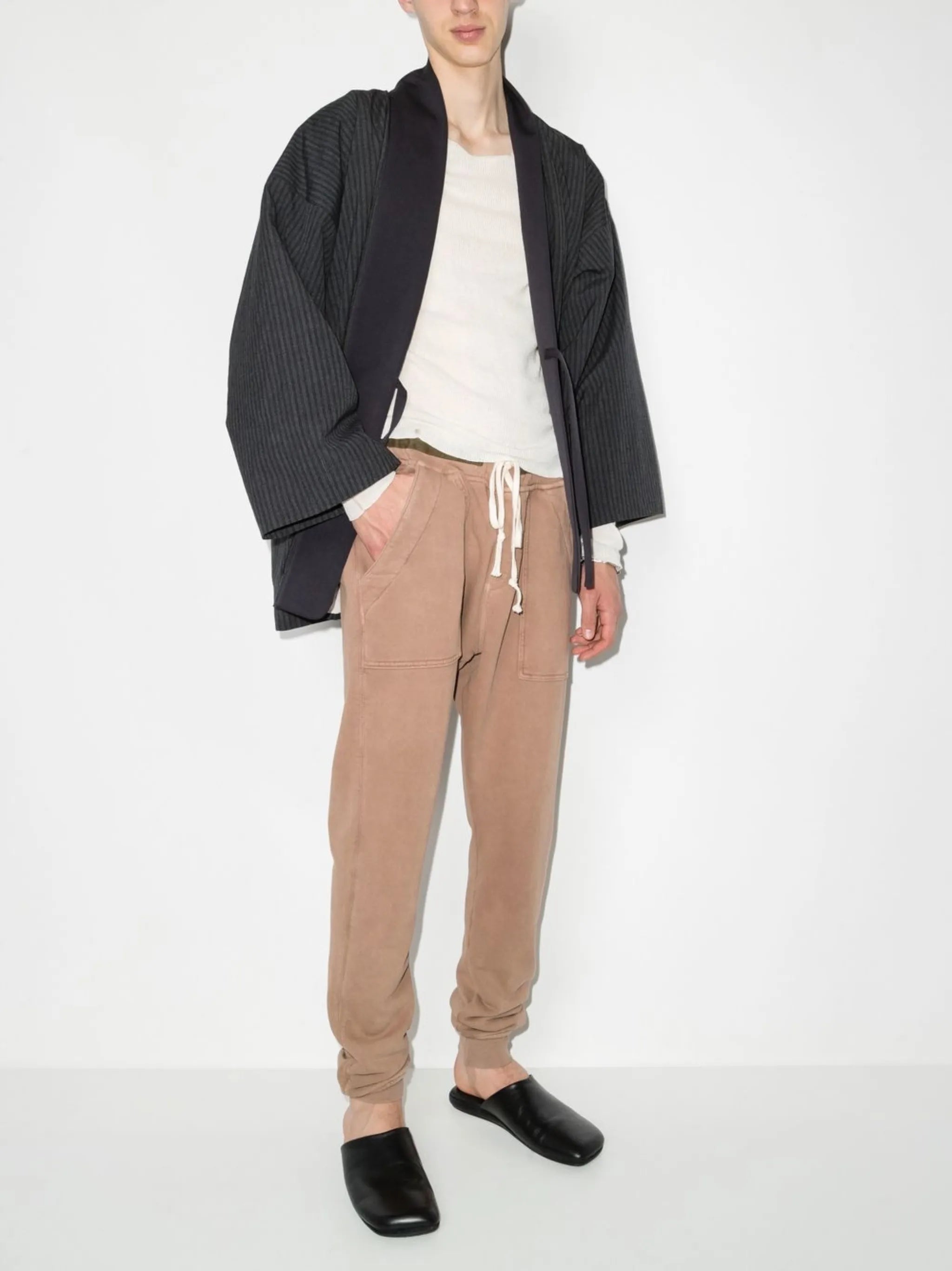 drawstring cotton track pants