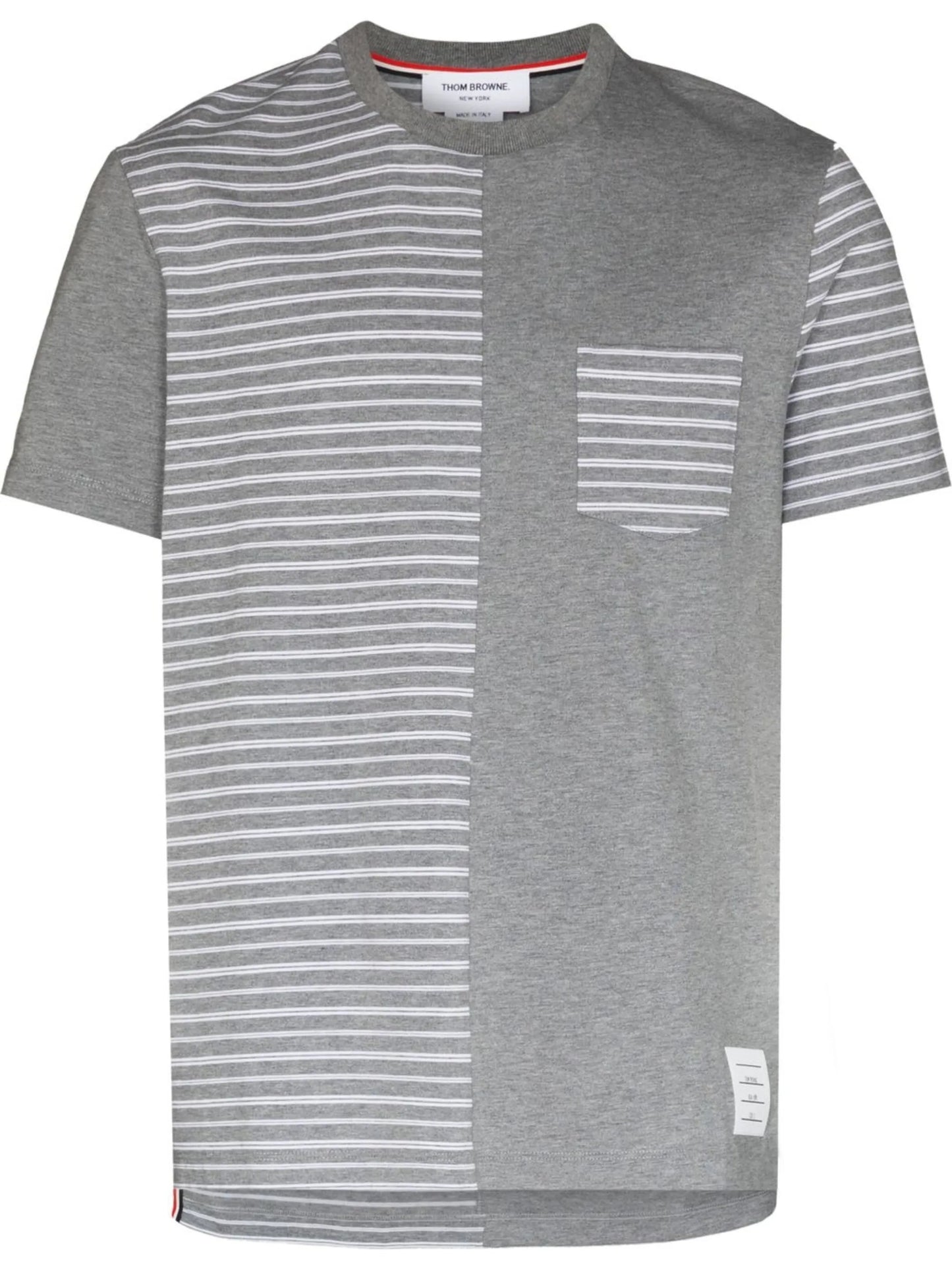 striped panelled T-shirt