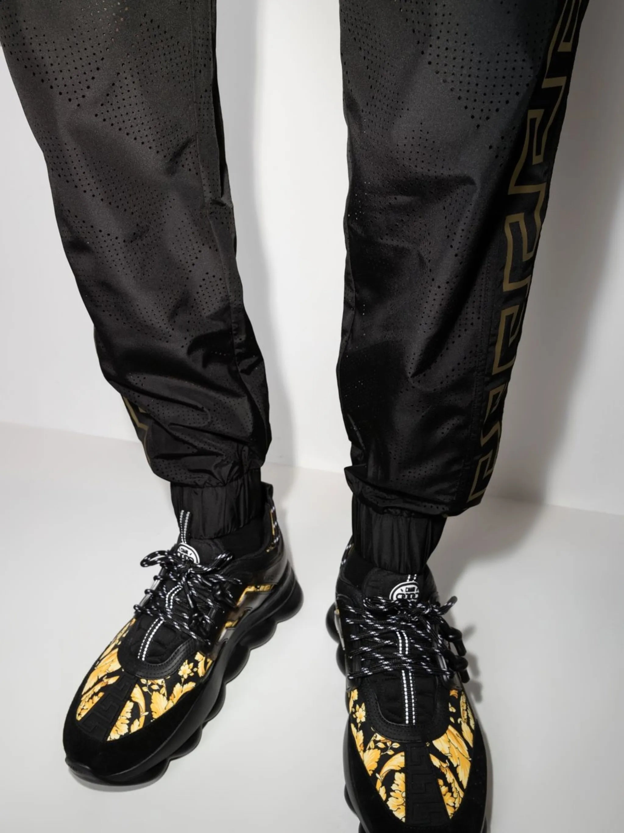 Greca-detail track pants