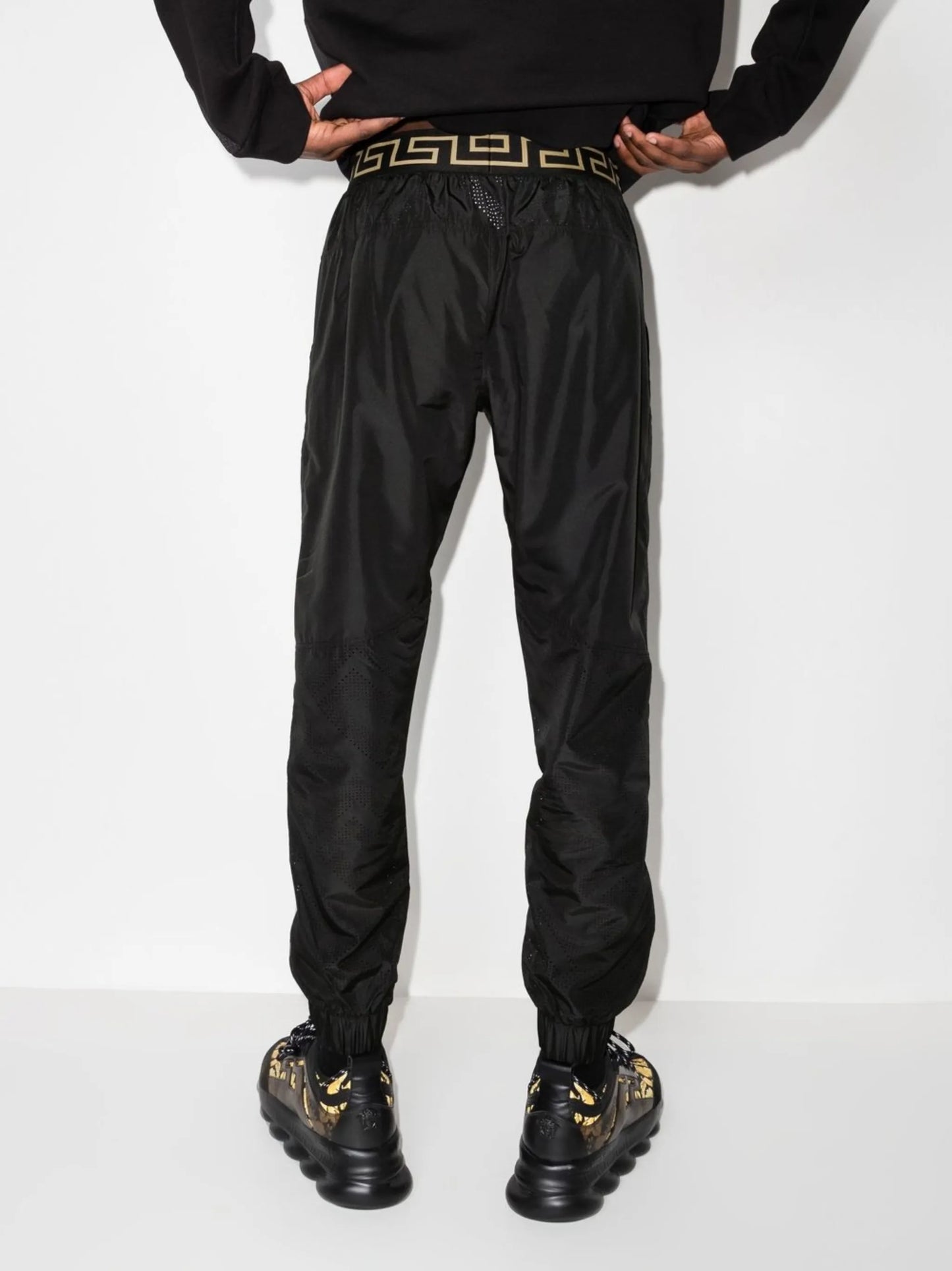 Greca-detail track pants