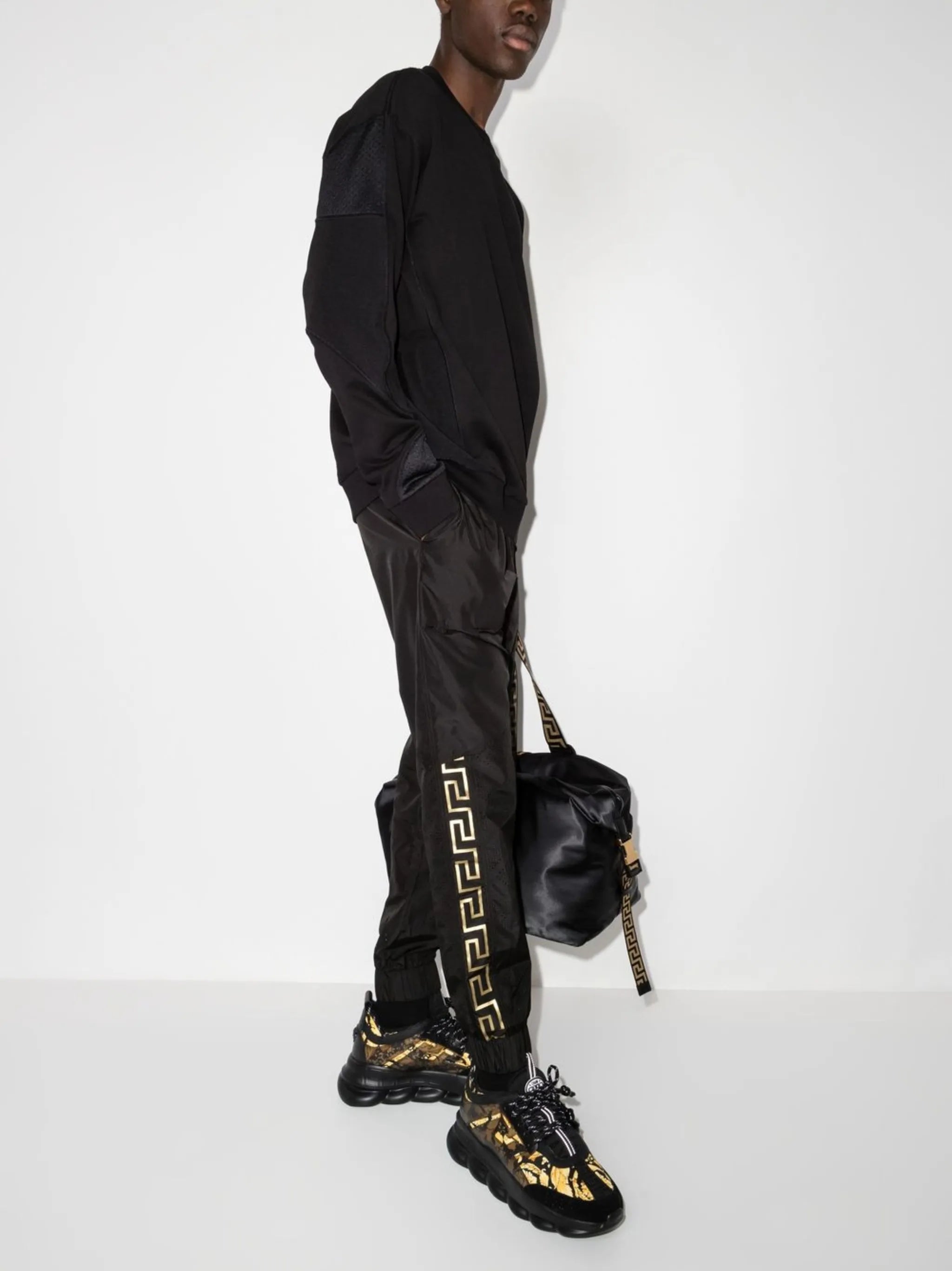 Greca-detail track pants