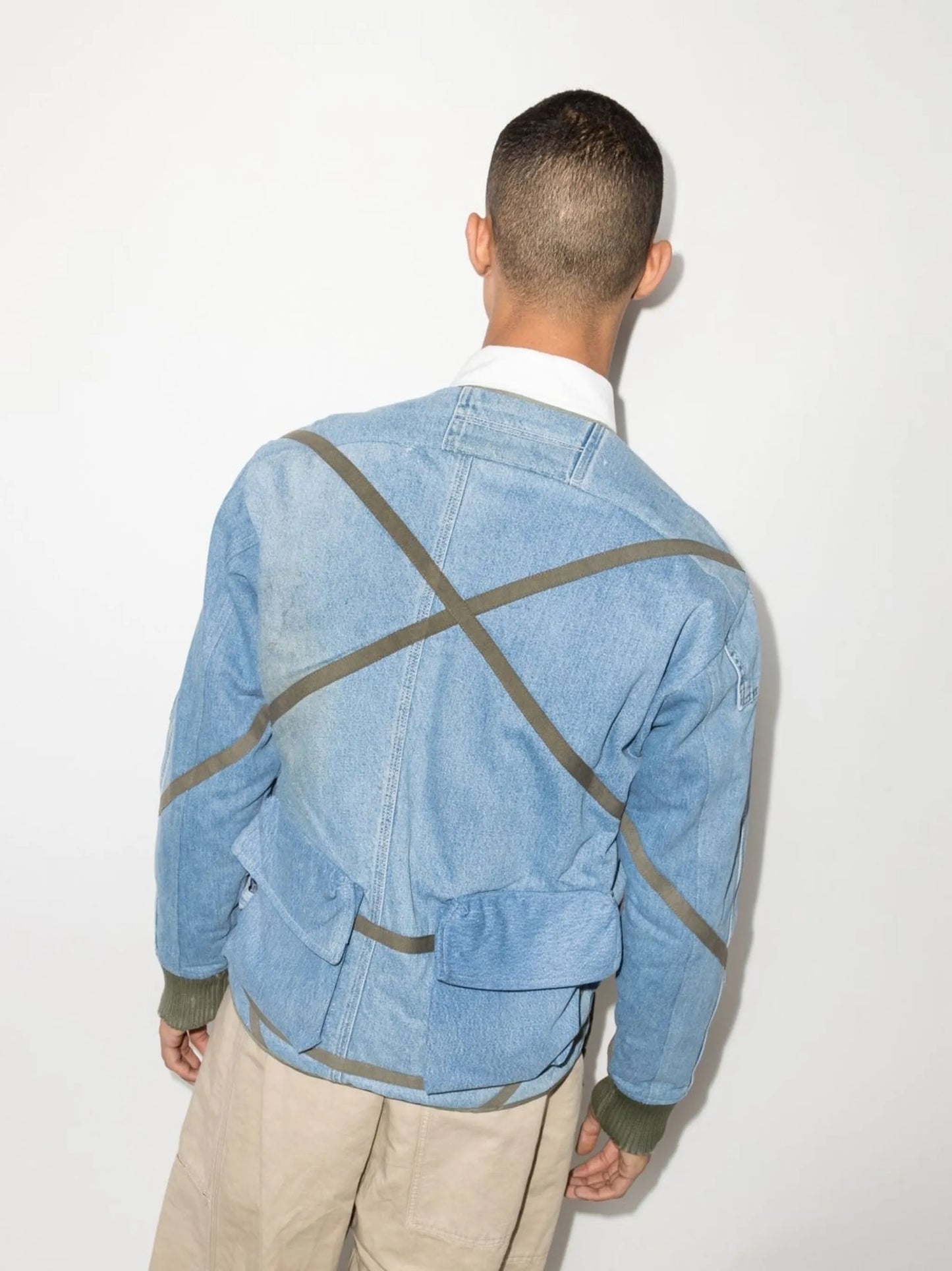 zip-up denim bomber jacket
