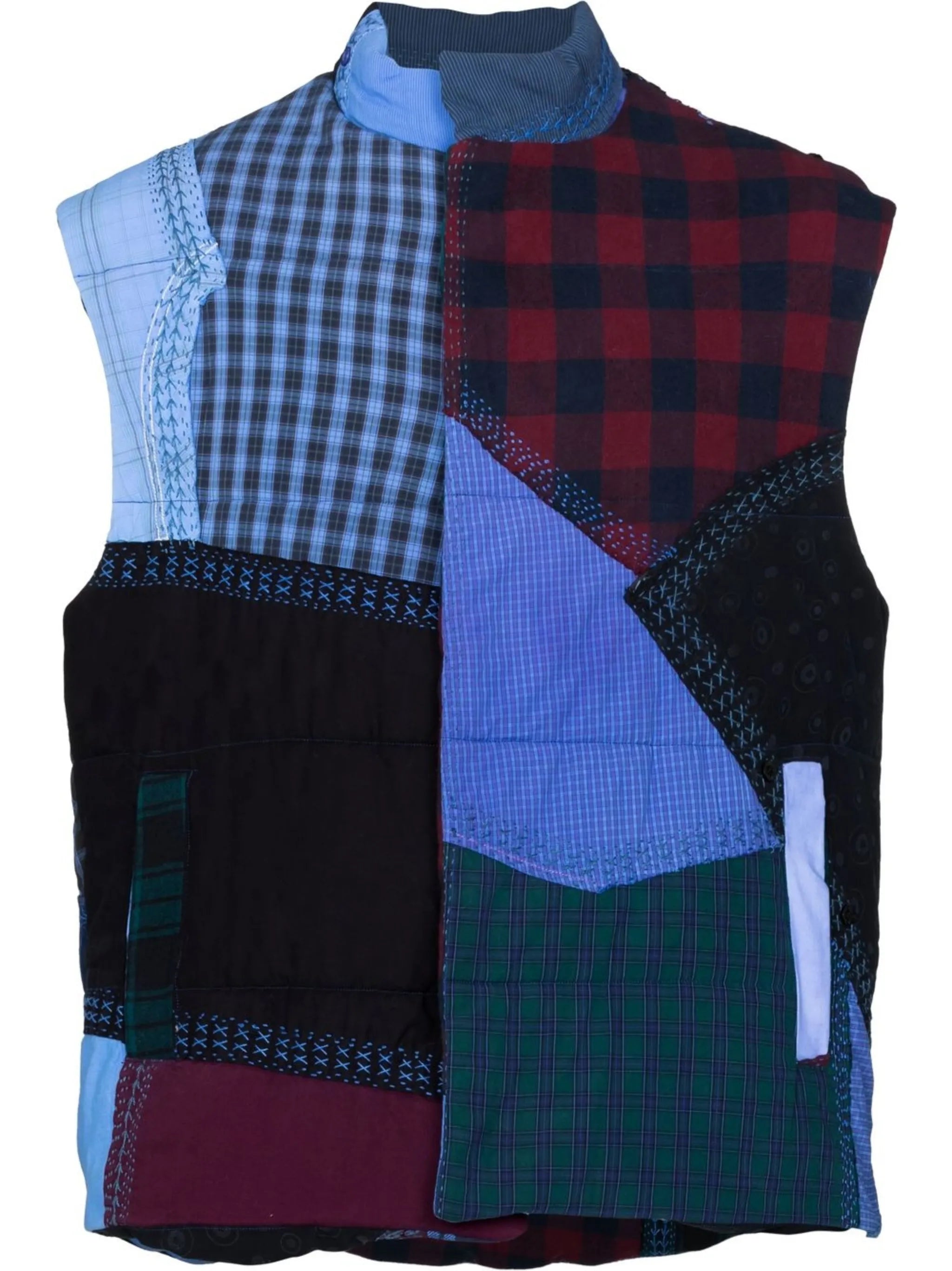 Teddy patchwork gilet jacket