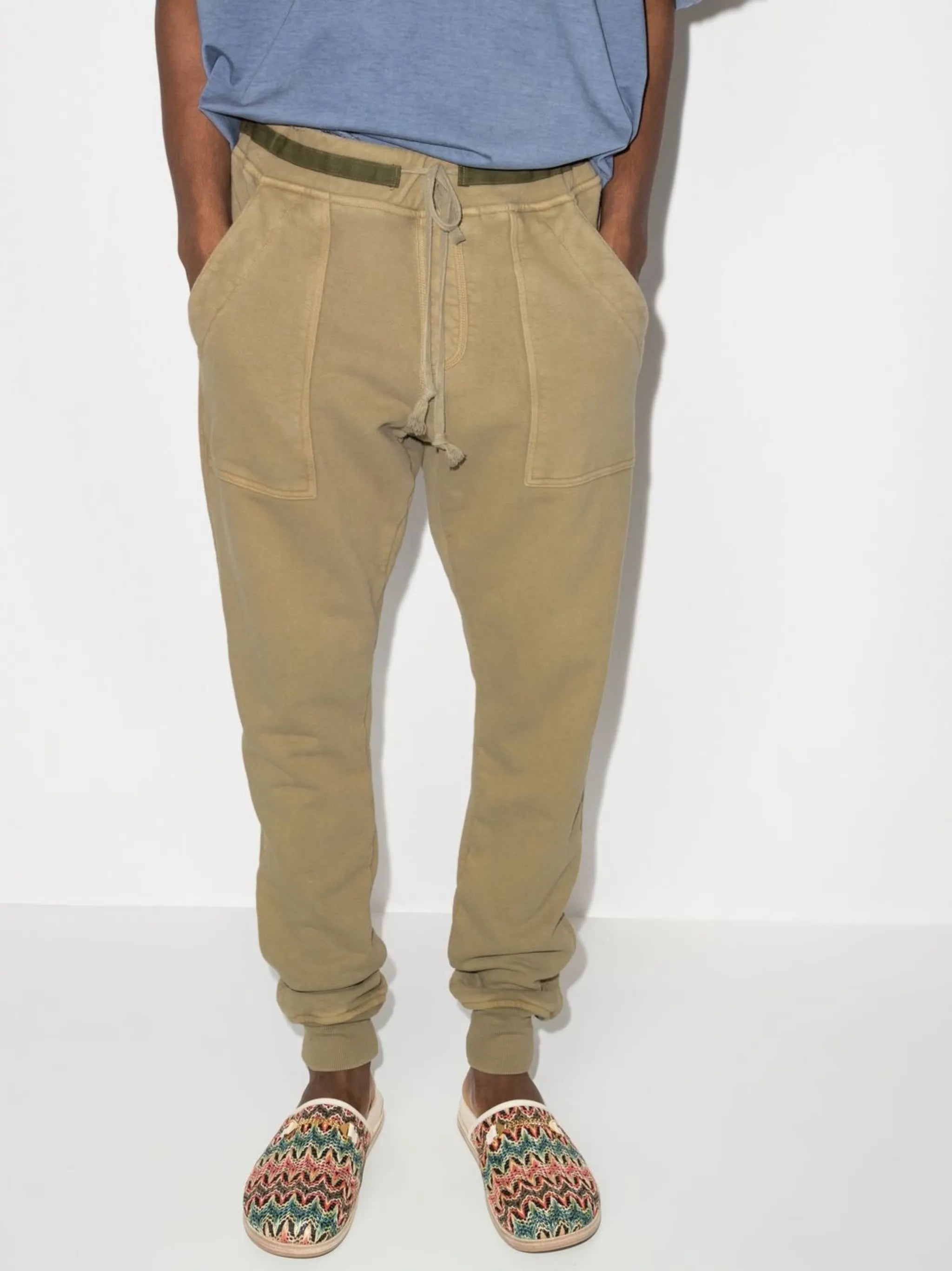 drawstring tapered track pants