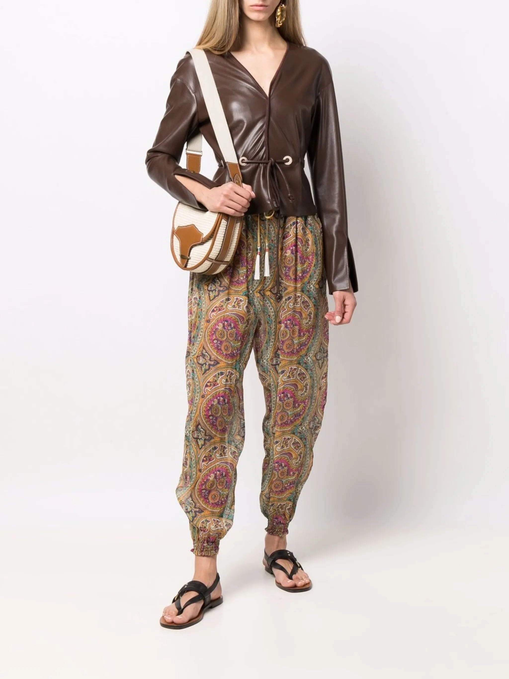paisley-print tapered trousers