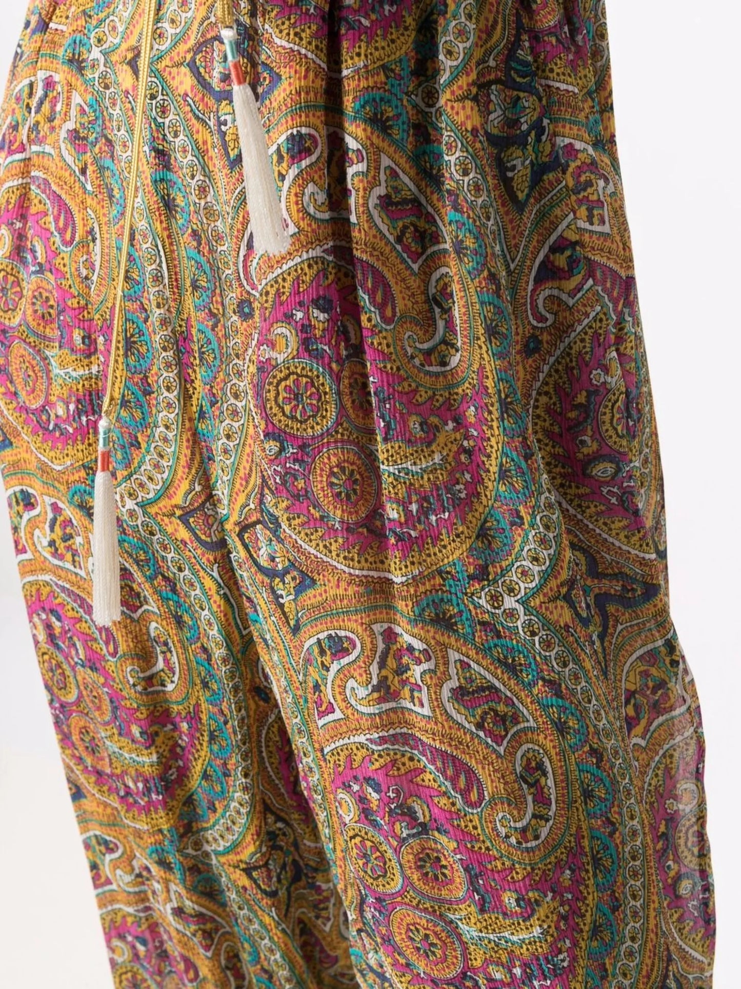 paisley-print tapered trousers