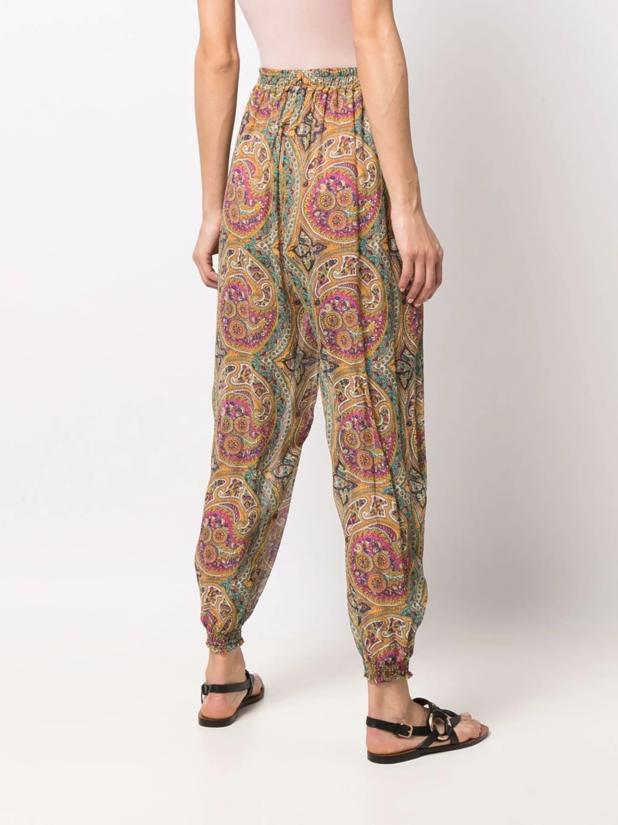paisley-print tapered trousers