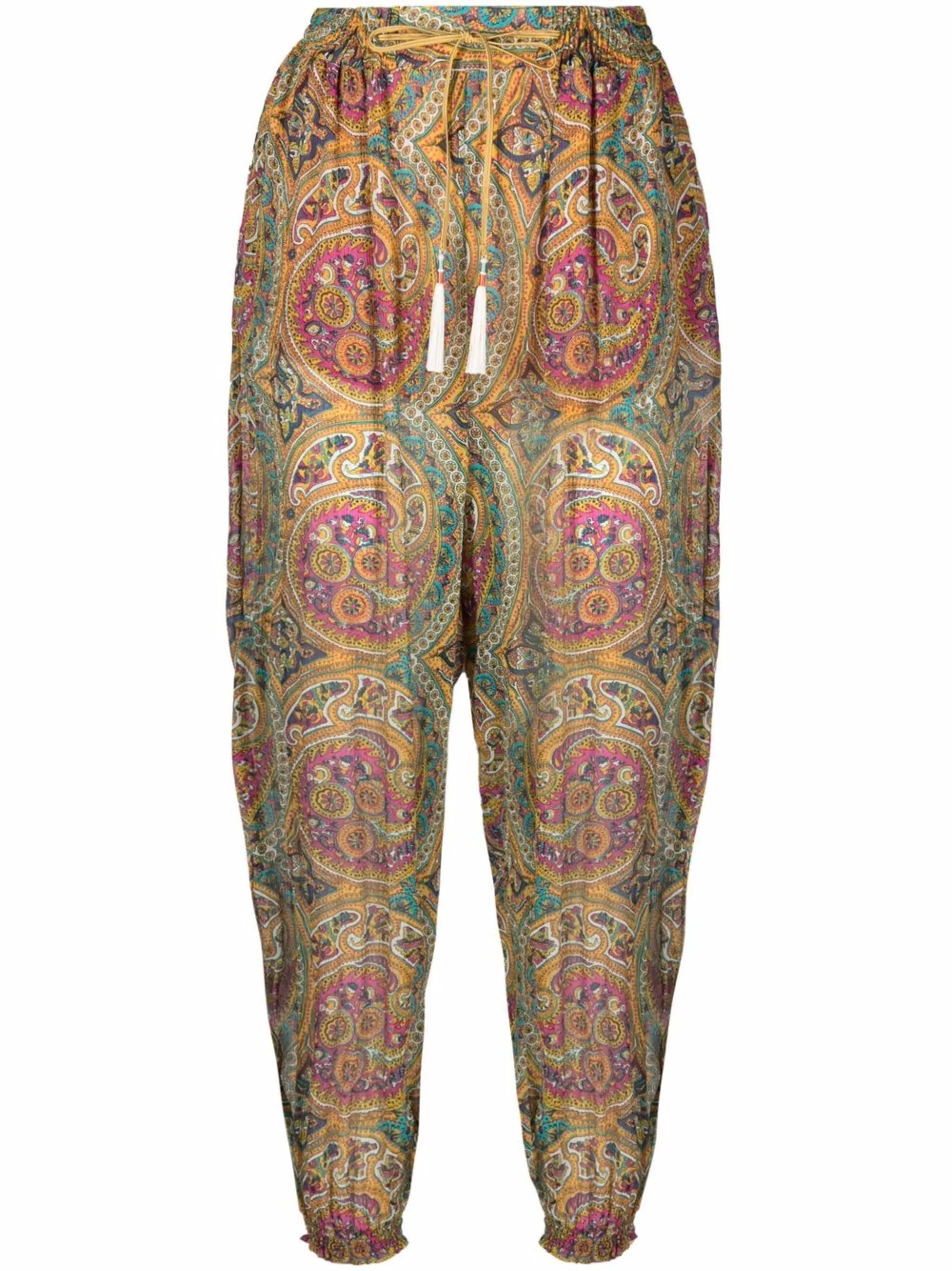 paisley-print tapered trousers