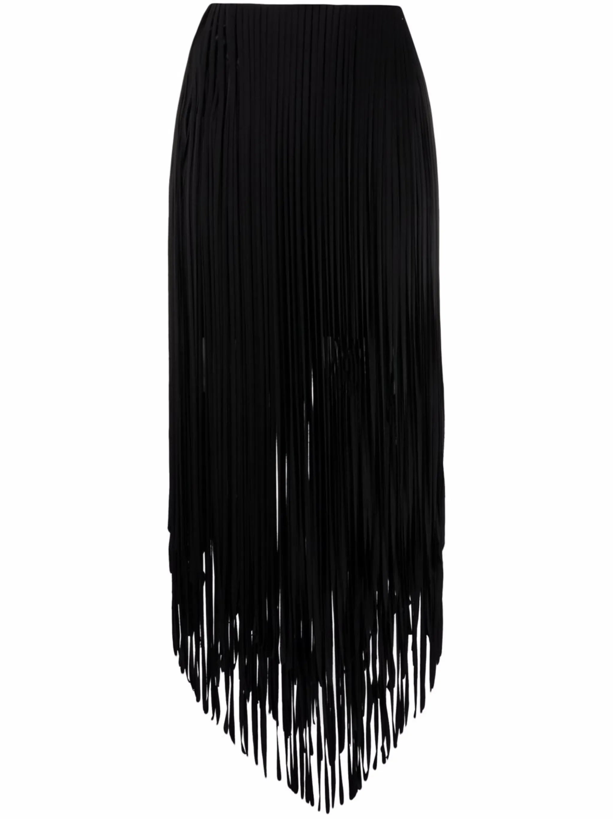 fringed midi skirt