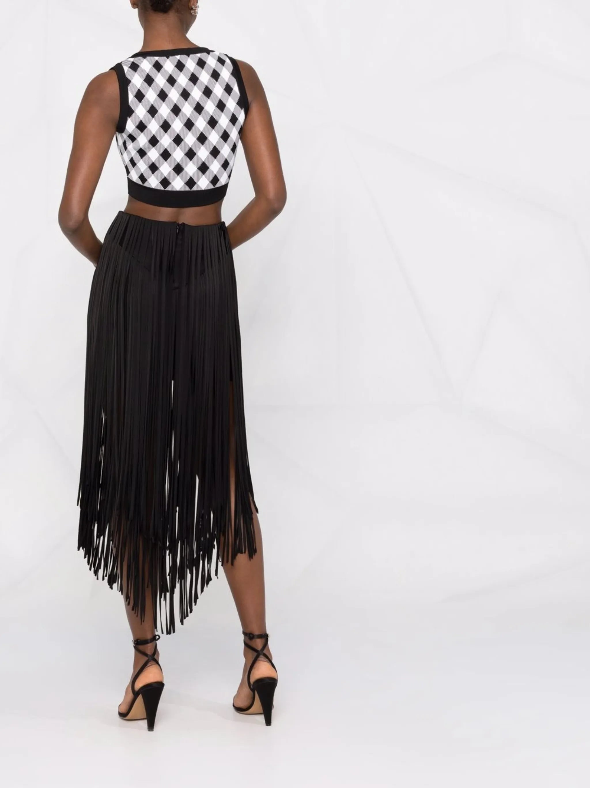 fringed midi skirt