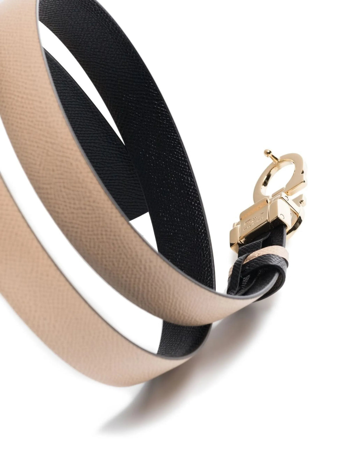 Gancini-buckle reversible belt
