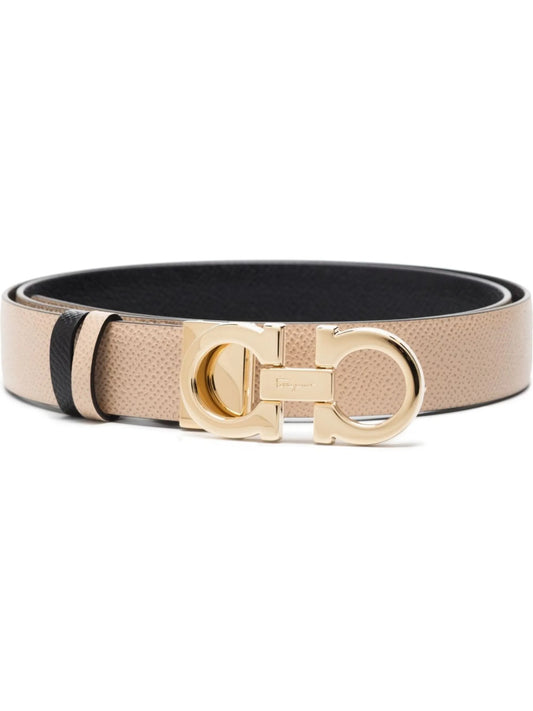 Gancini-buckle reversible belt