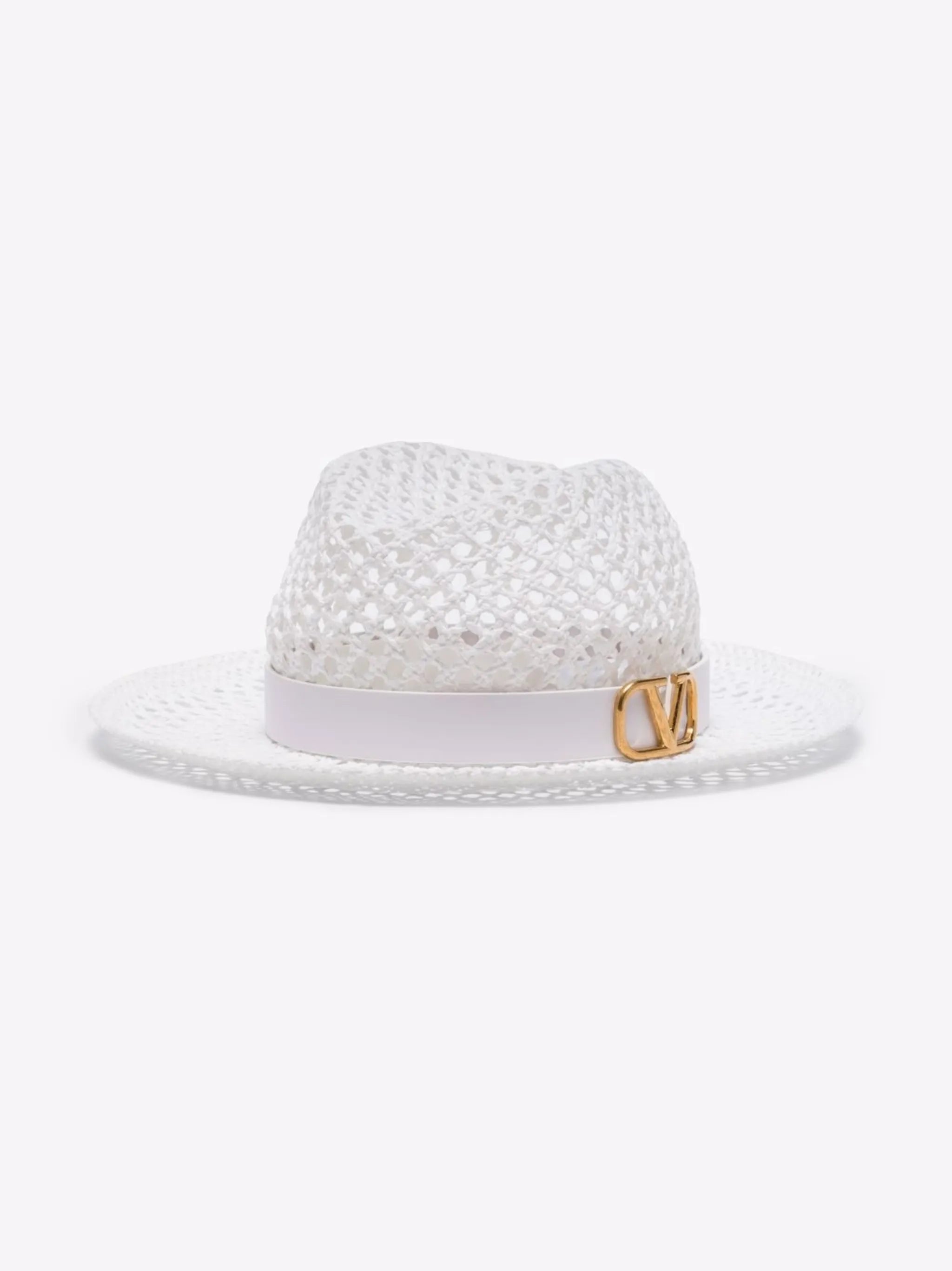 VLogo woven fedora hat