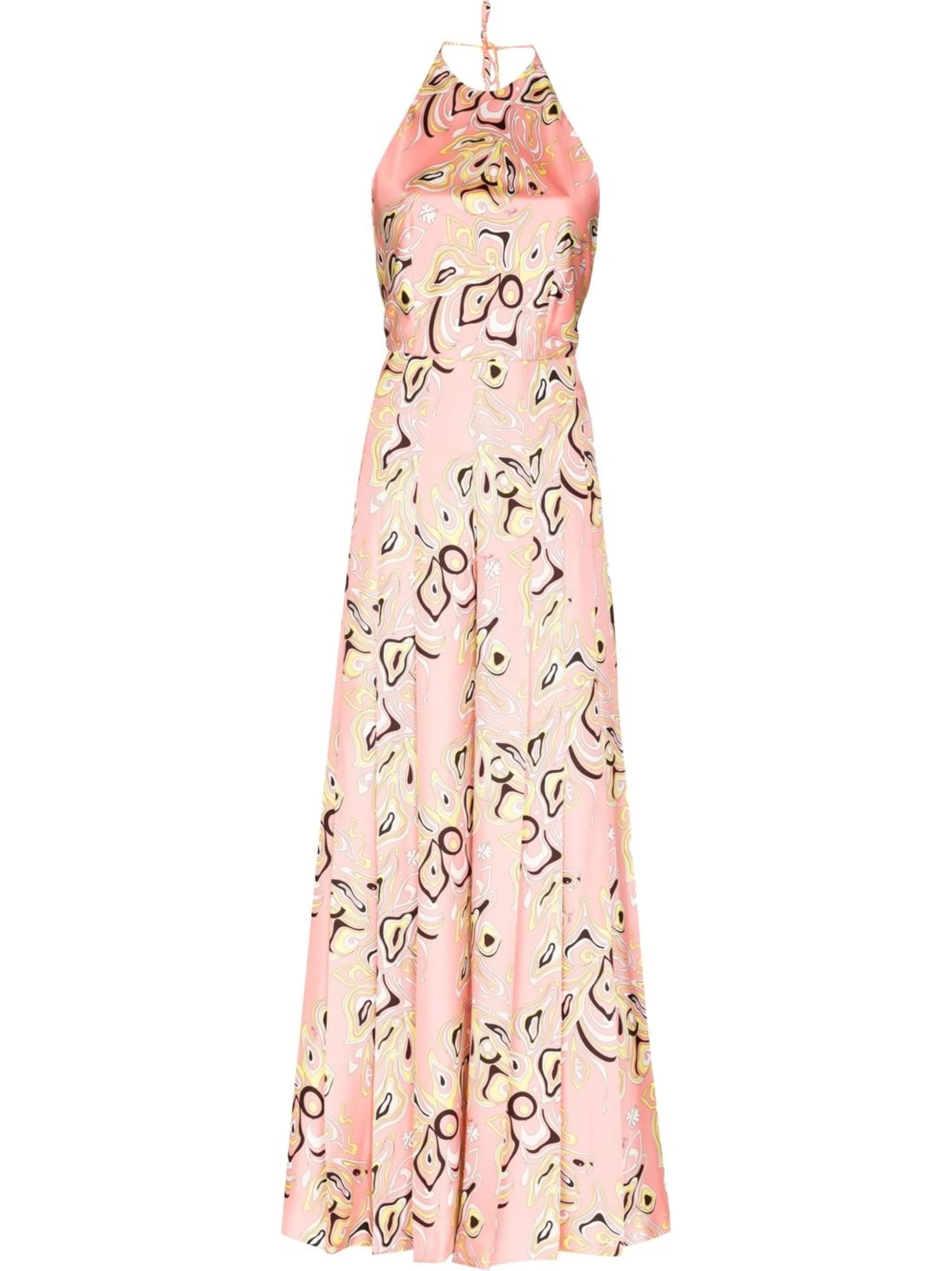 graphic-print halterneck jumpsuit