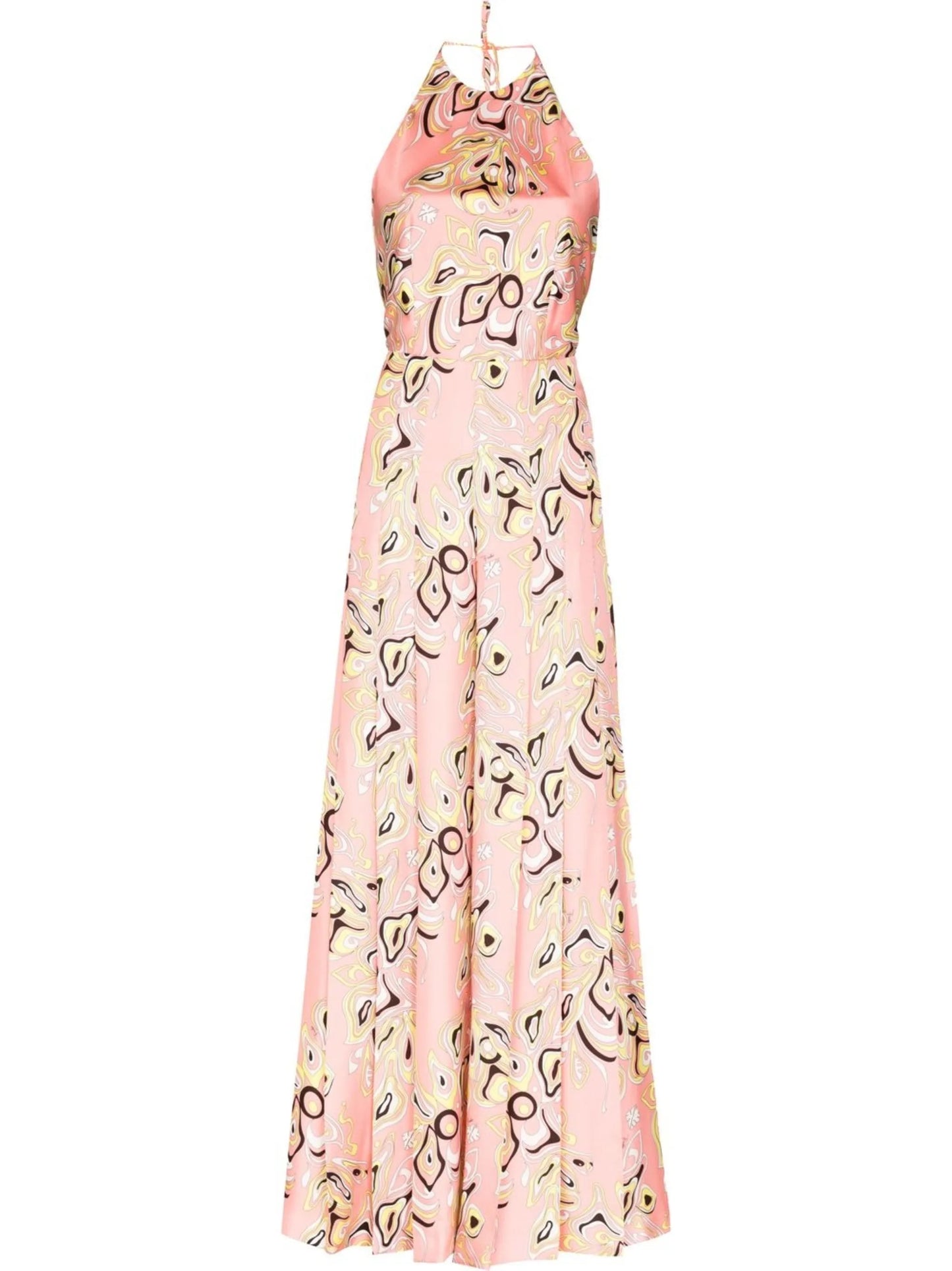 graphic-print halterneck jumpsuit