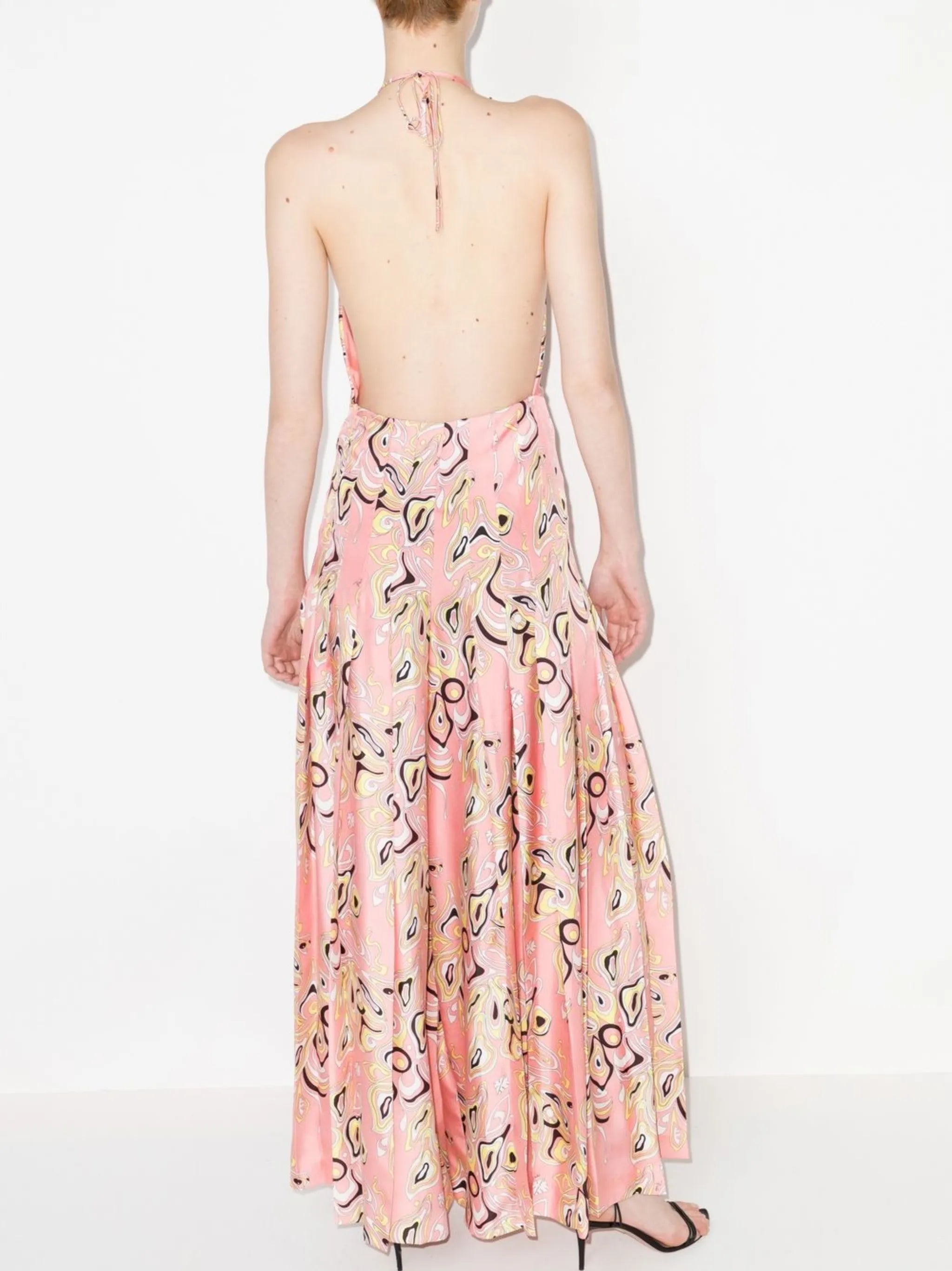 graphic-print halterneck jumpsuit