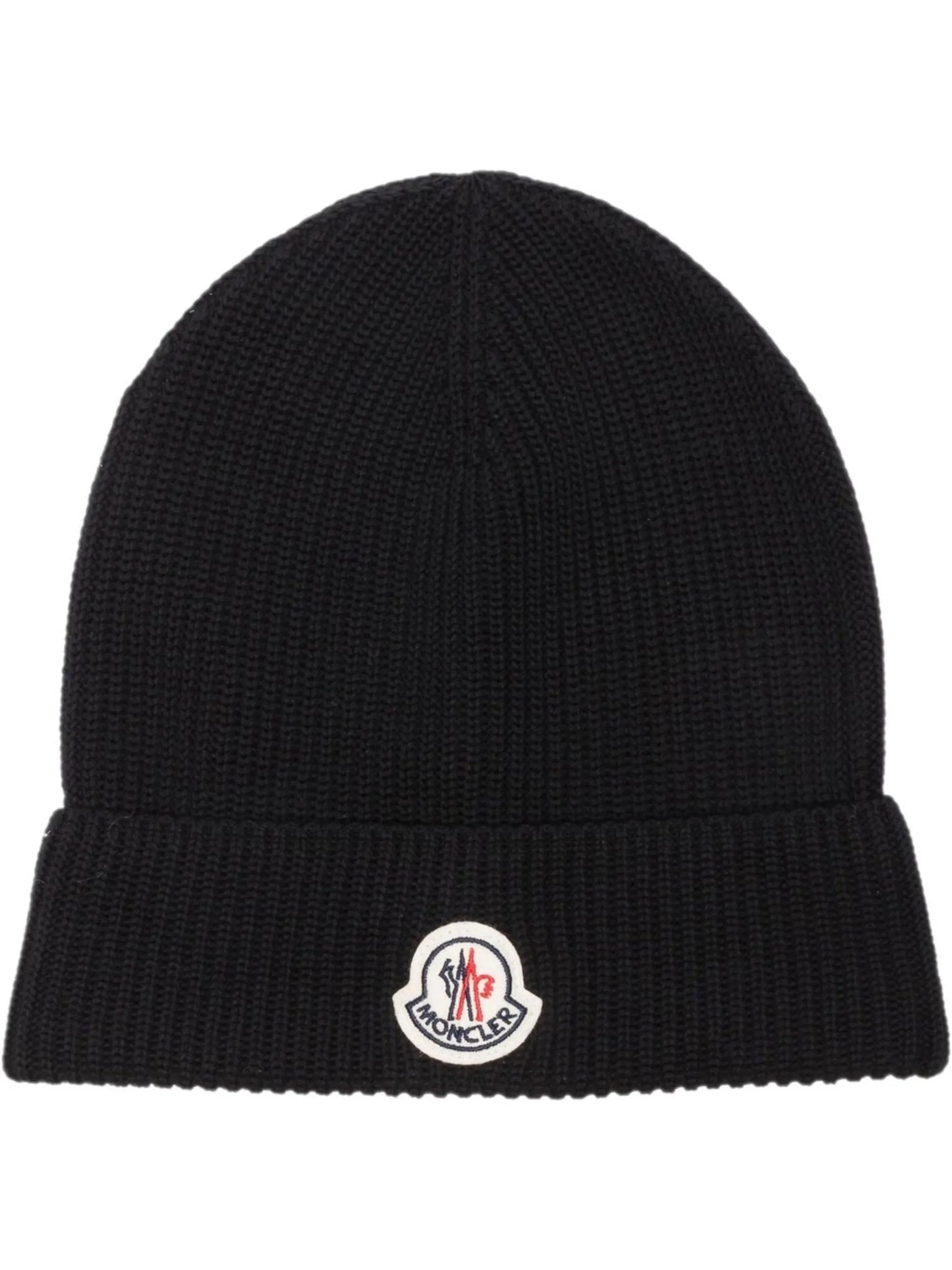 logo-patch ribbed beanie