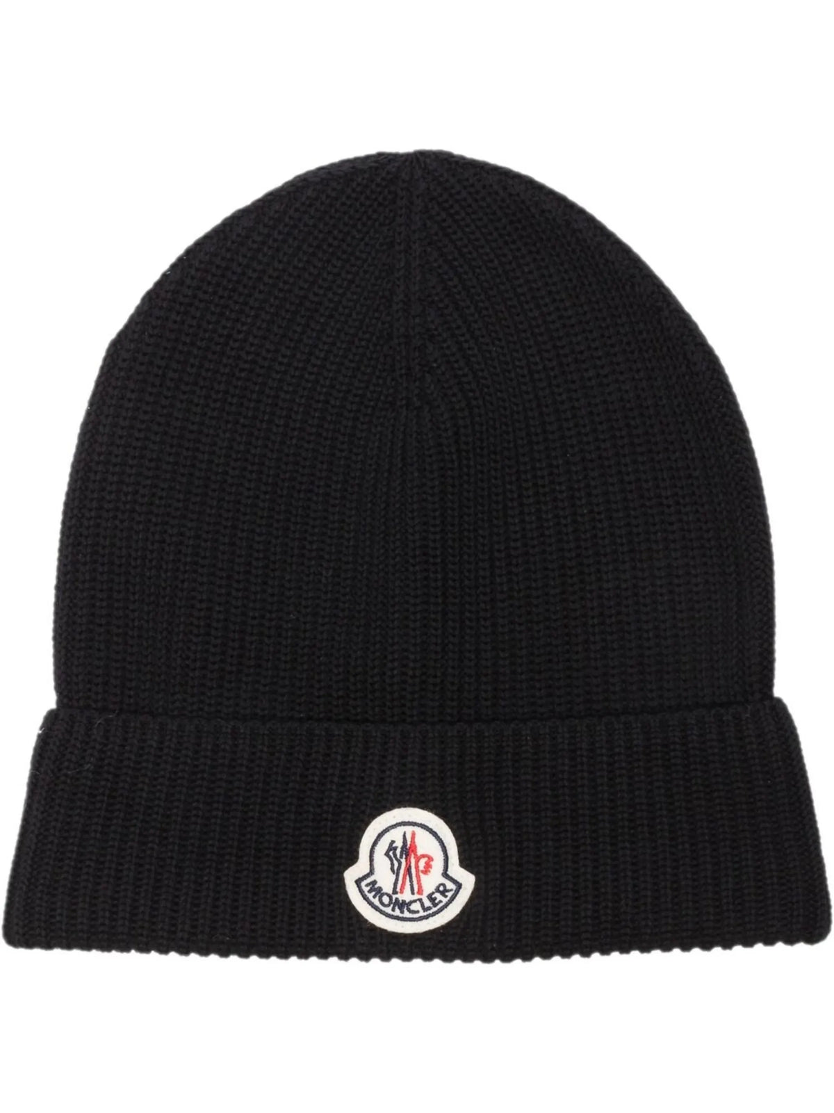 logo-patch ribbed beanie