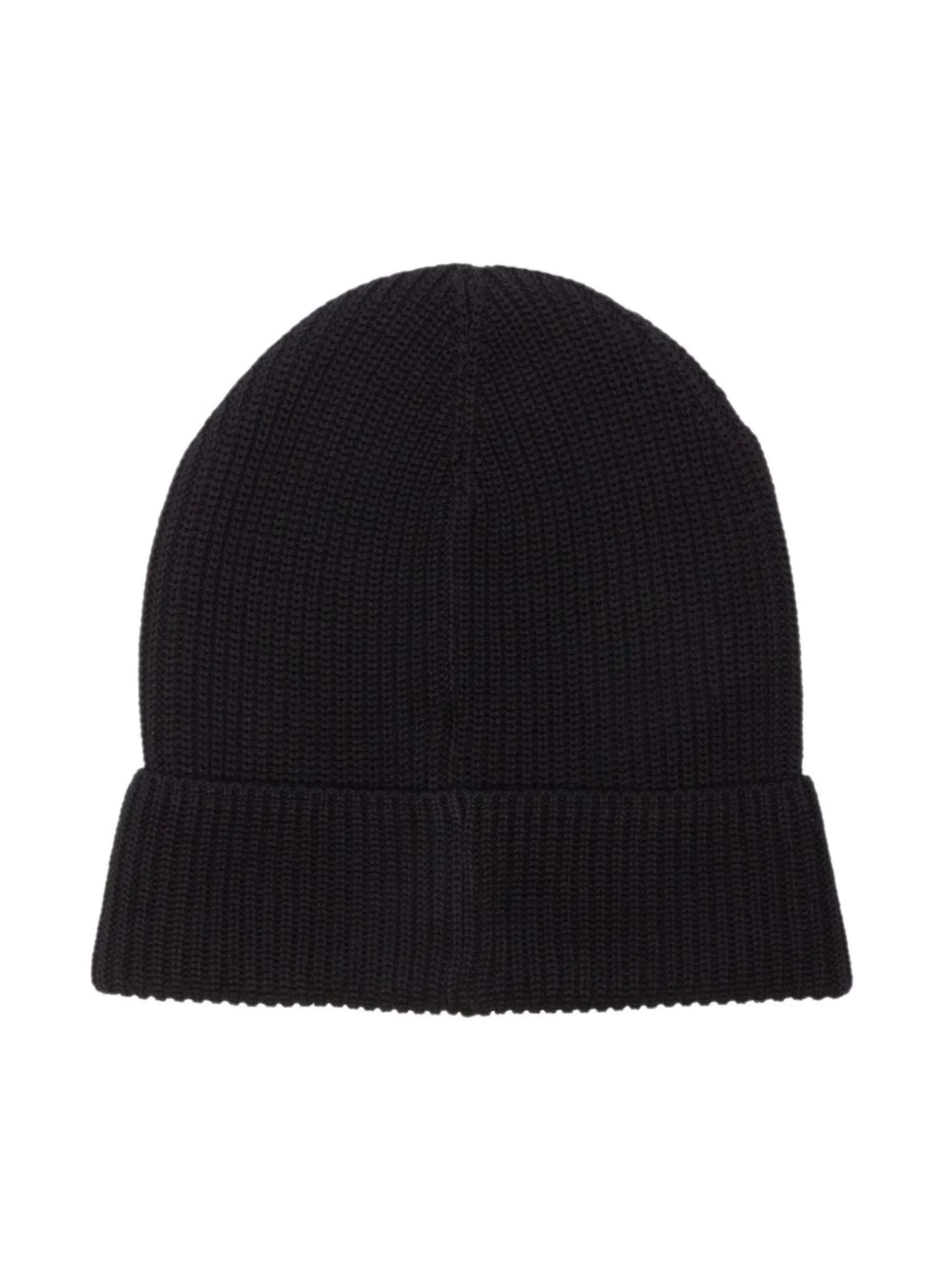 logo-patch ribbed beanie