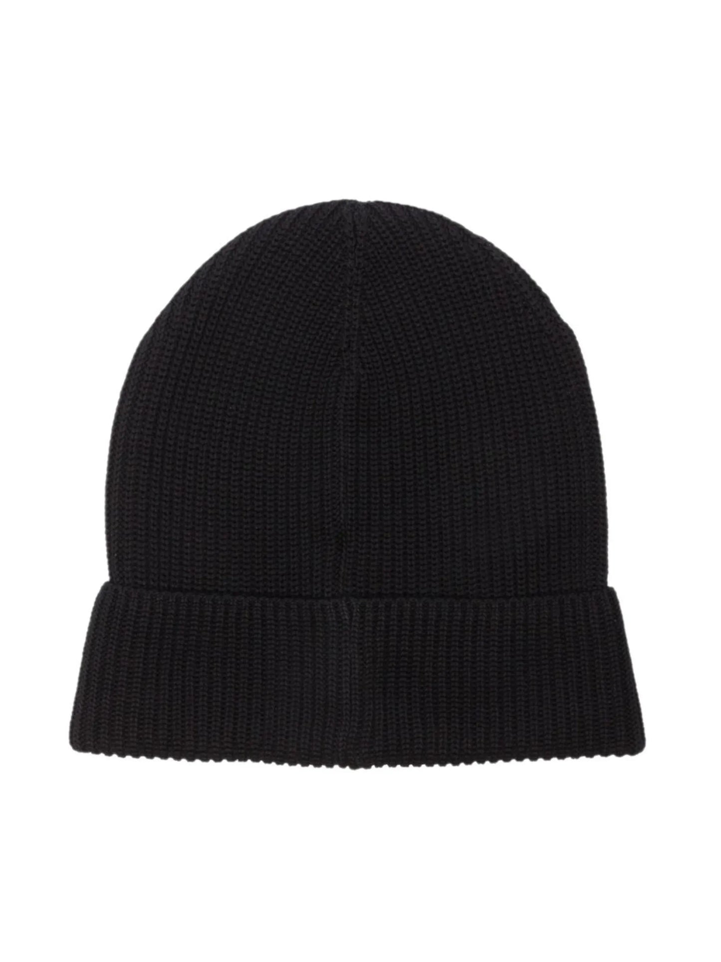 logo-patch ribbed beanie