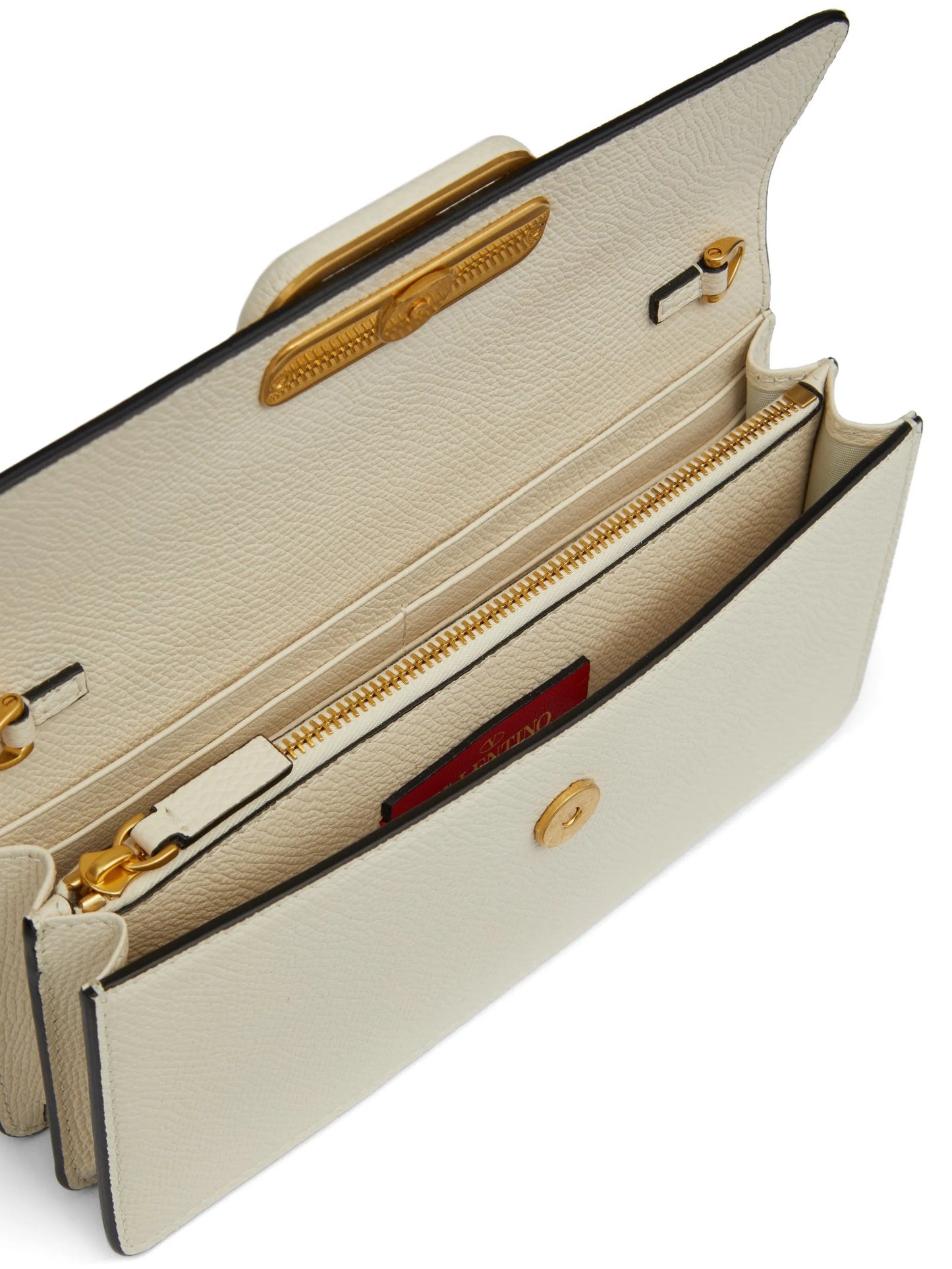 VLogo Signature grainy calfskin wallet with chain