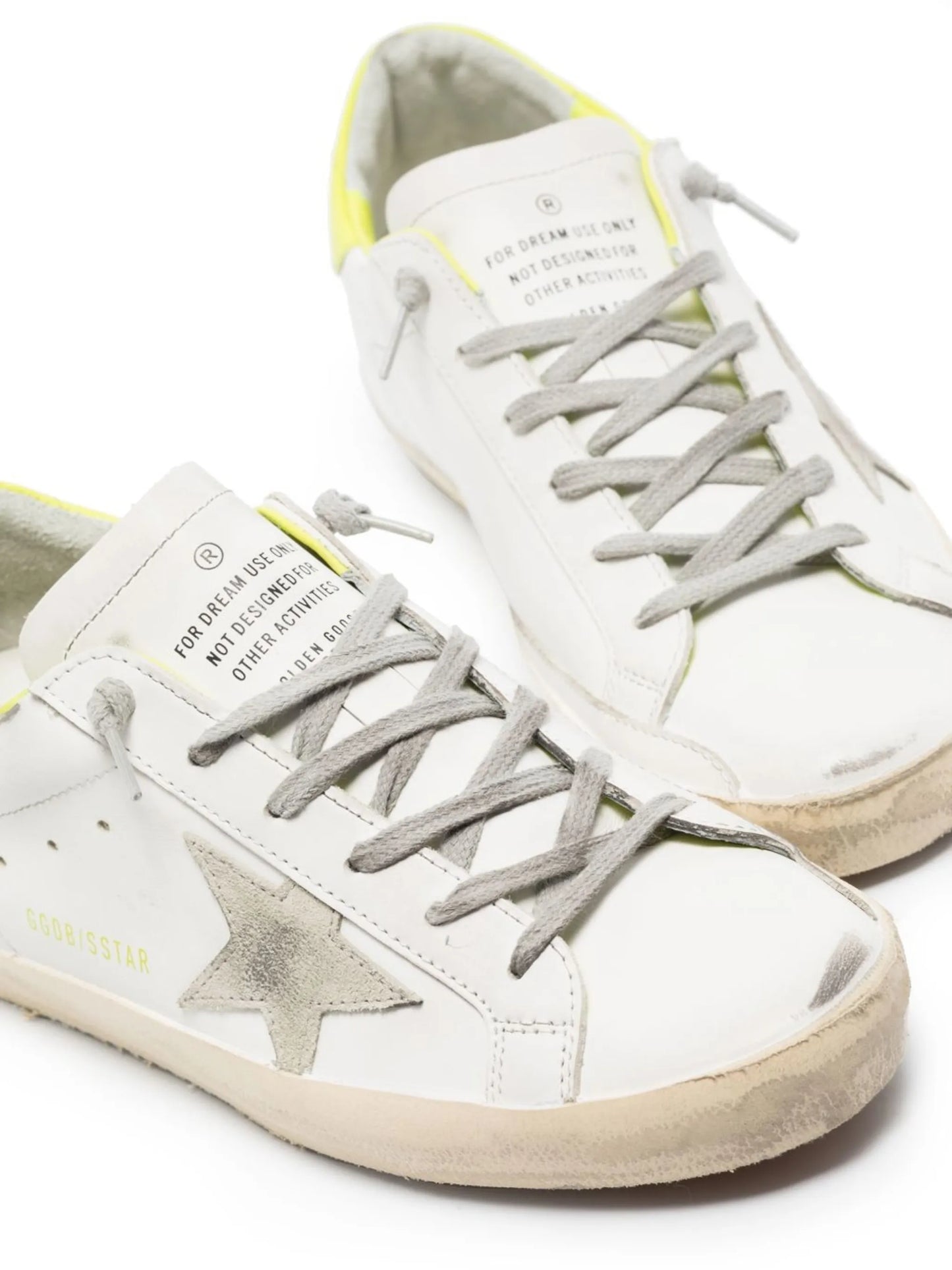 Superstar distressed lace-up sneakers