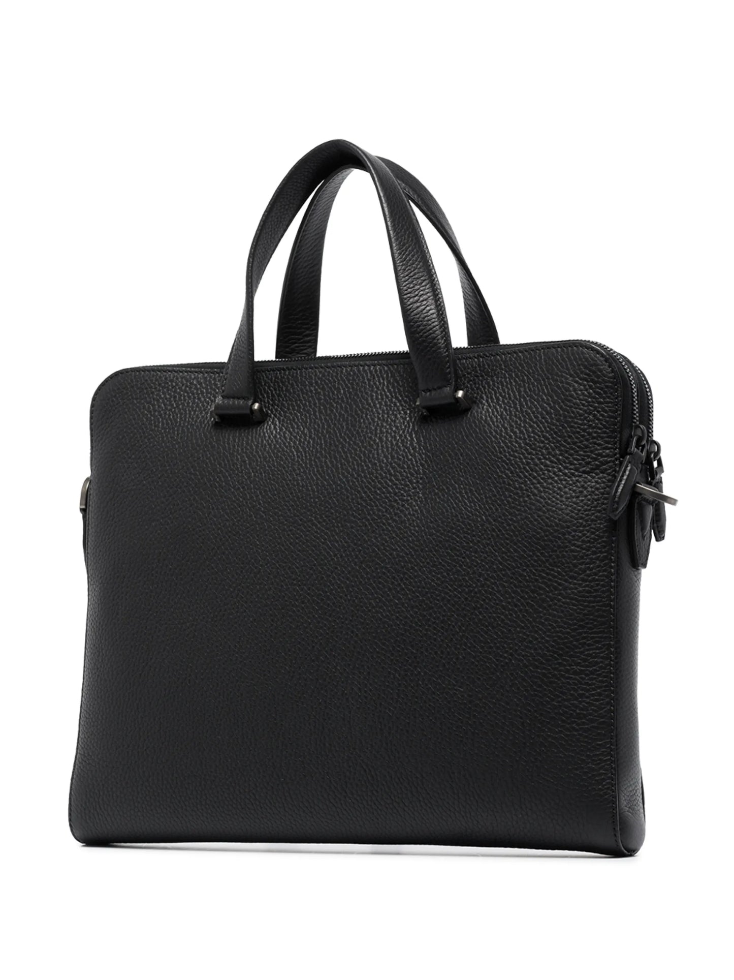logo-plaque leather briefcase