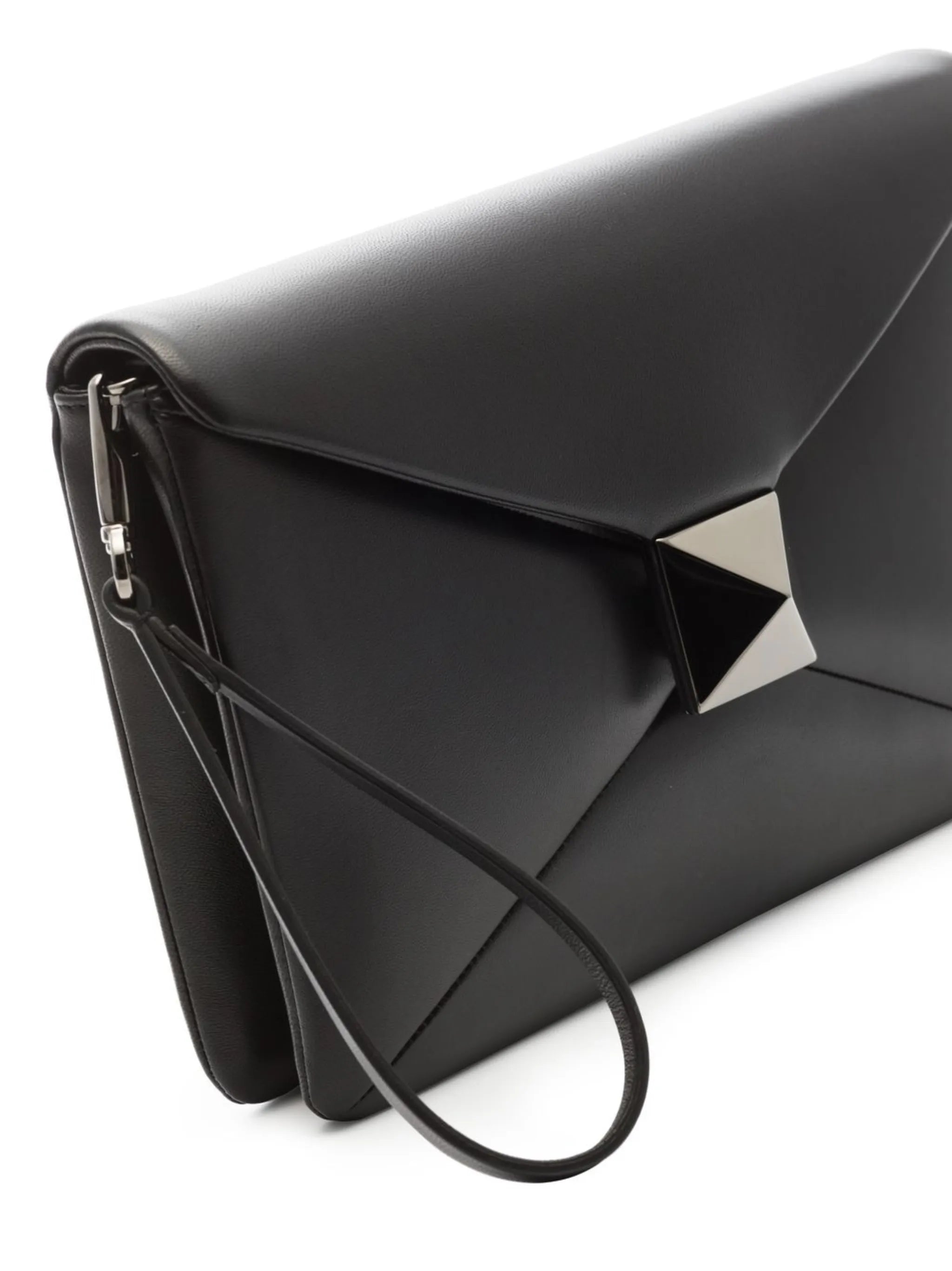 Roman stud leather clutch bag